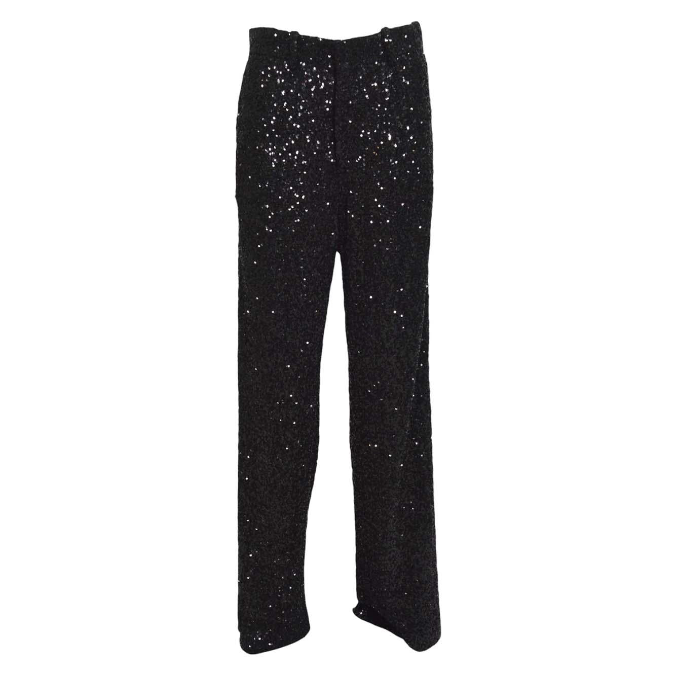 Pantaloni Submarine in paillettes nero Nineminutes 