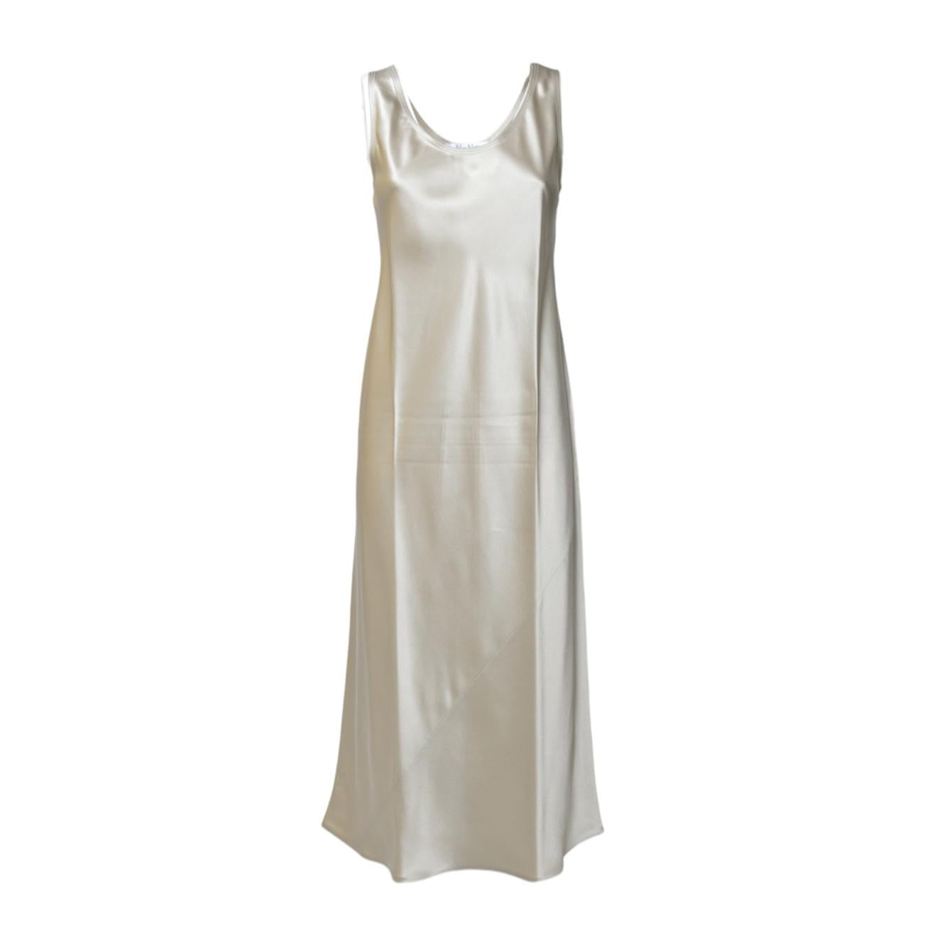 Abito Banjo in raso di seta grigio perla Max Mara 
