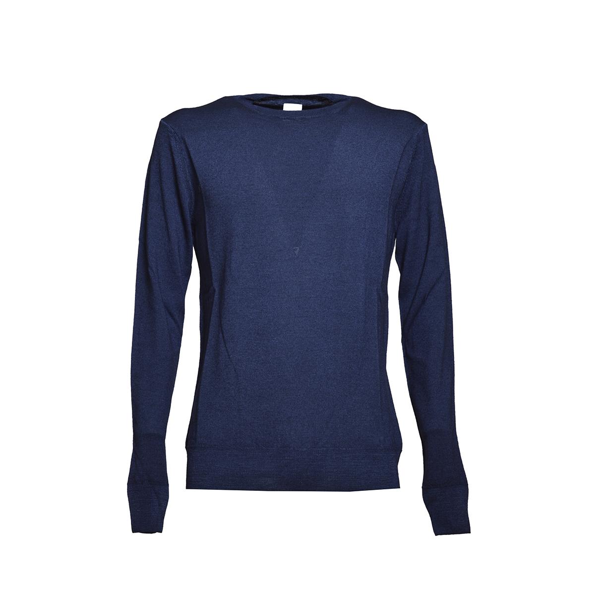 Pullover girocollo in lana blu Aspesi 