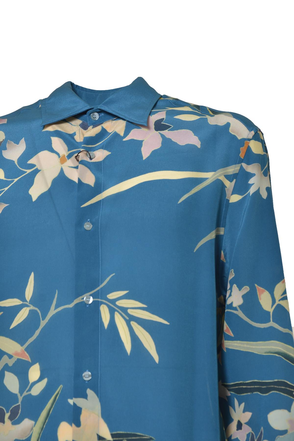 Camicia in seta pavone stampata Etro 