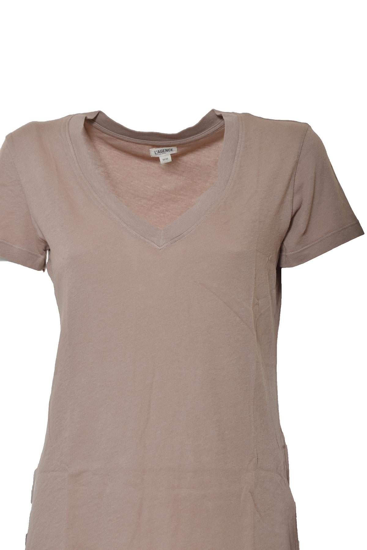 T-shirt Becca con scollo a V cipria L'Agence 