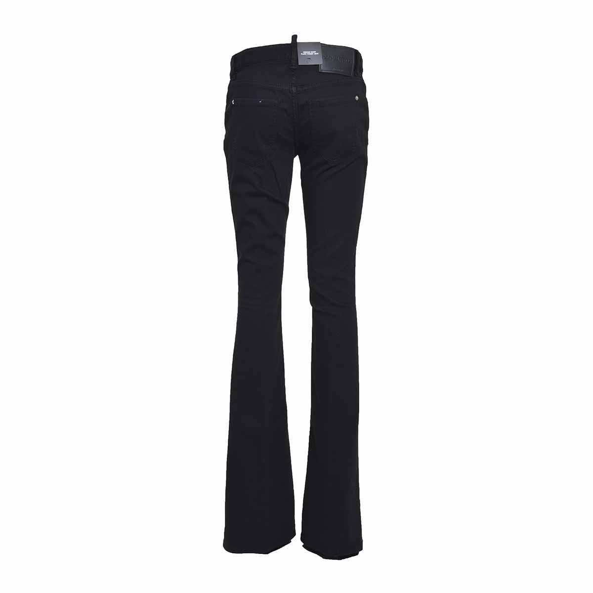 Jeans Twiggy Flare a vita media nero Dsquared2 