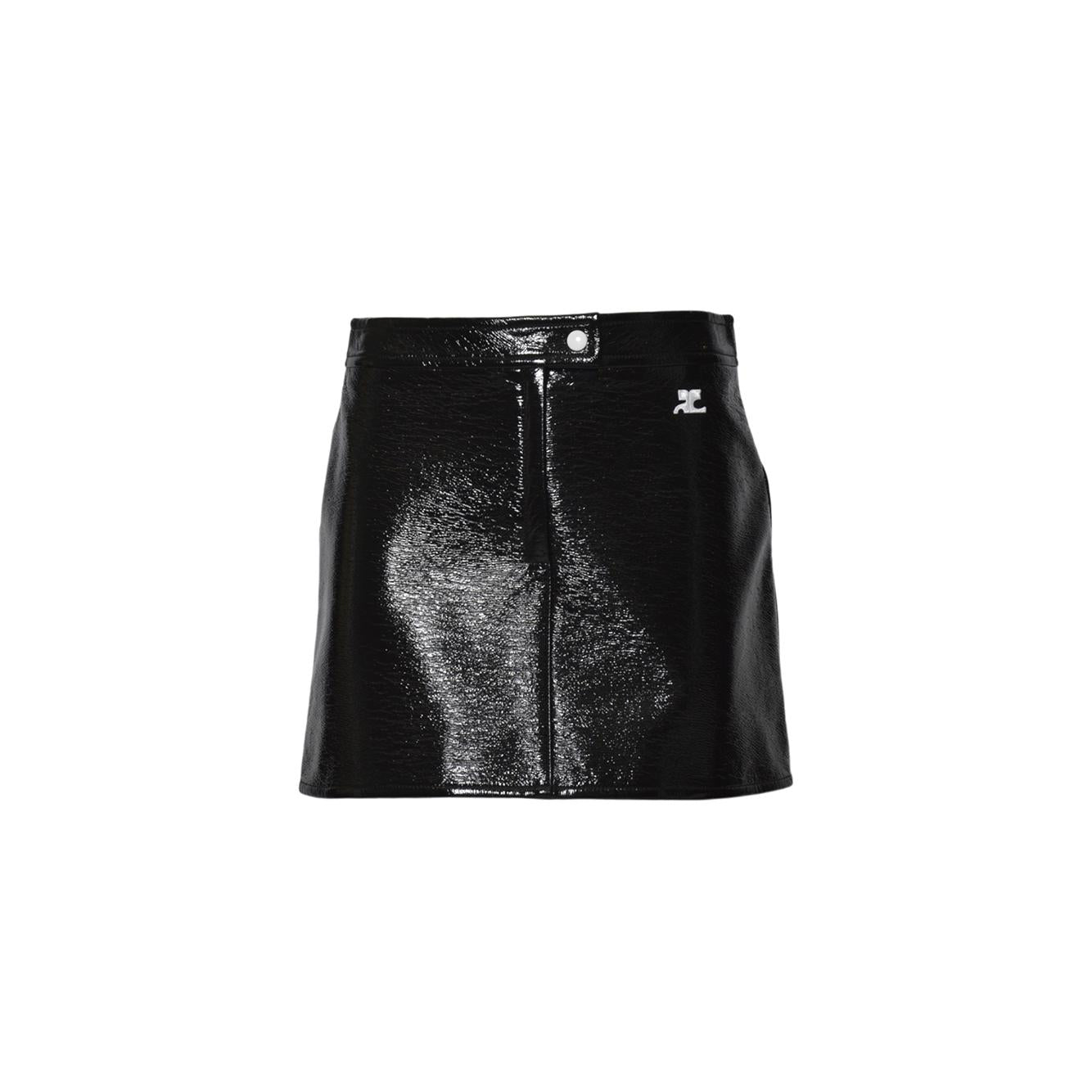 reedition vinyl mini skirt 