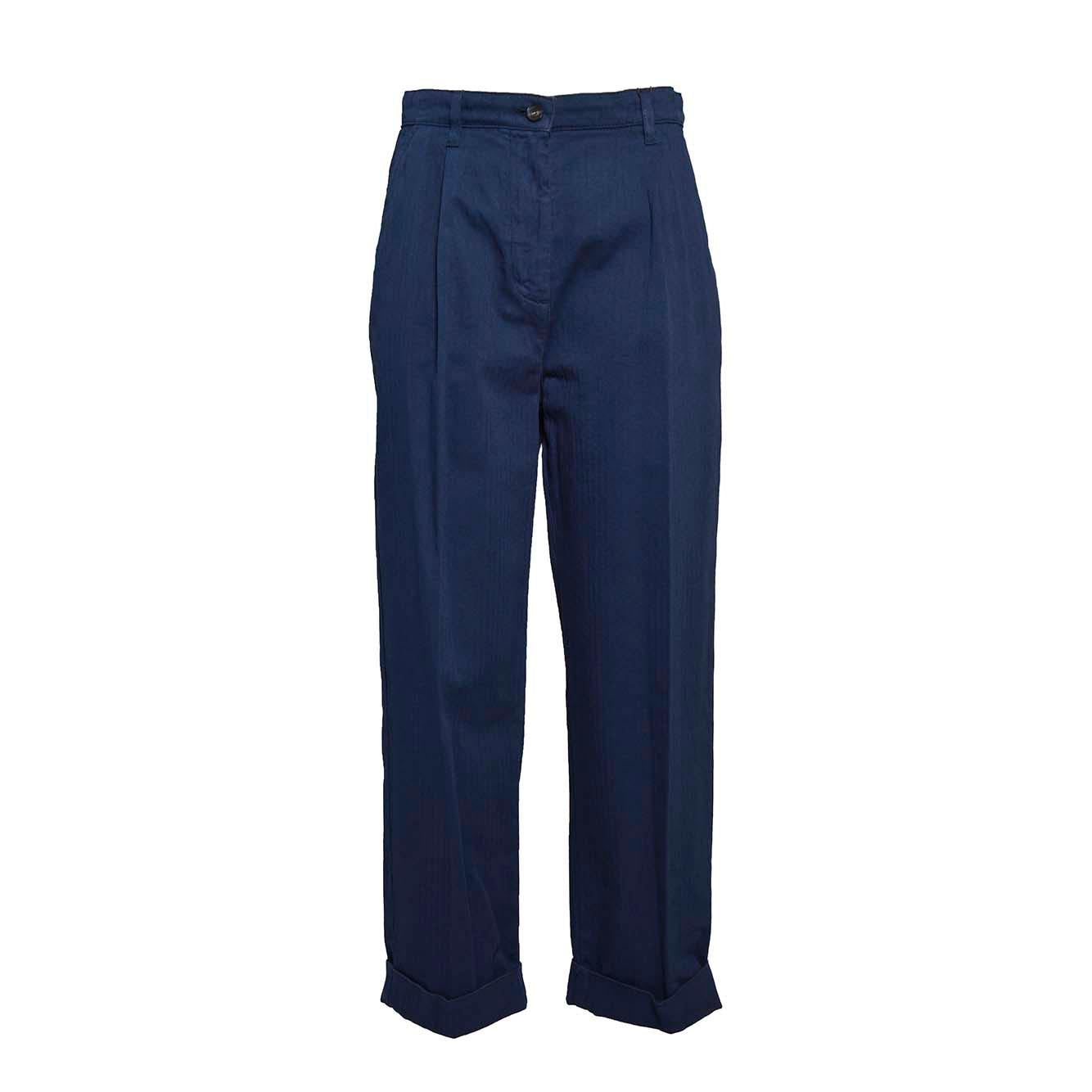Pantalone in denim blu con motivo spinato Etro 