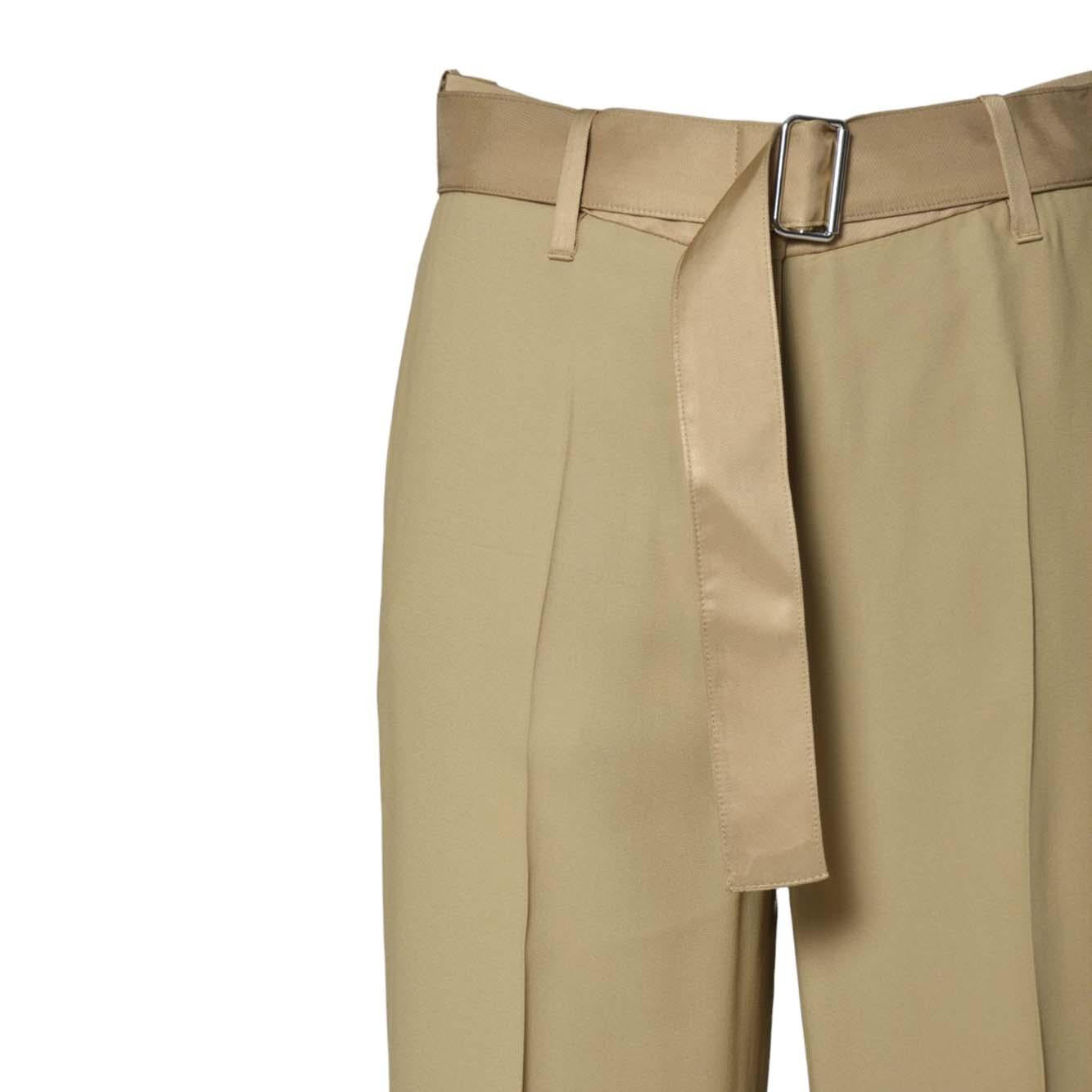 Pantalone Lara in viscosa beige con cintura Room52 