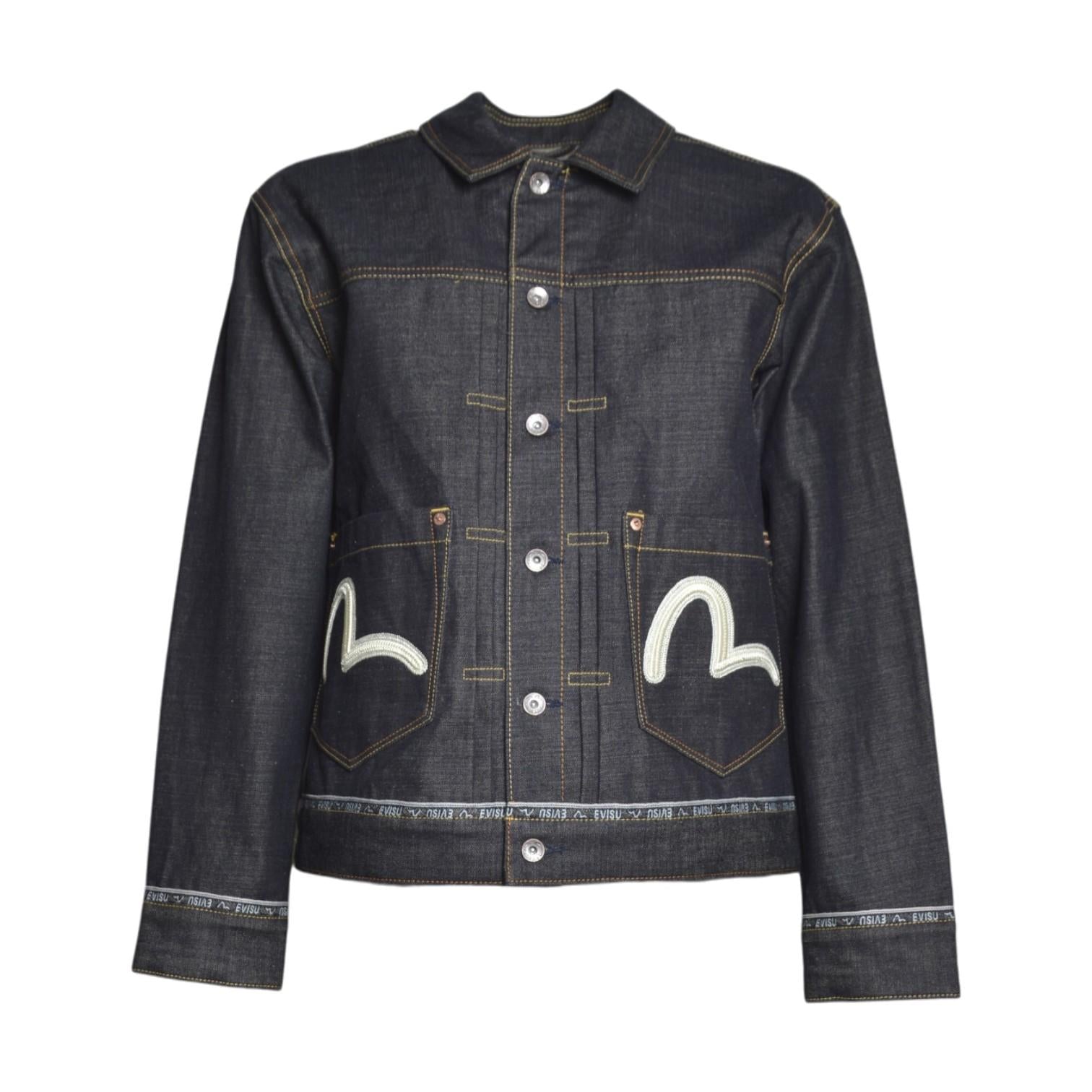 ht logo selvedge denim jacket with seagulll embroidery 