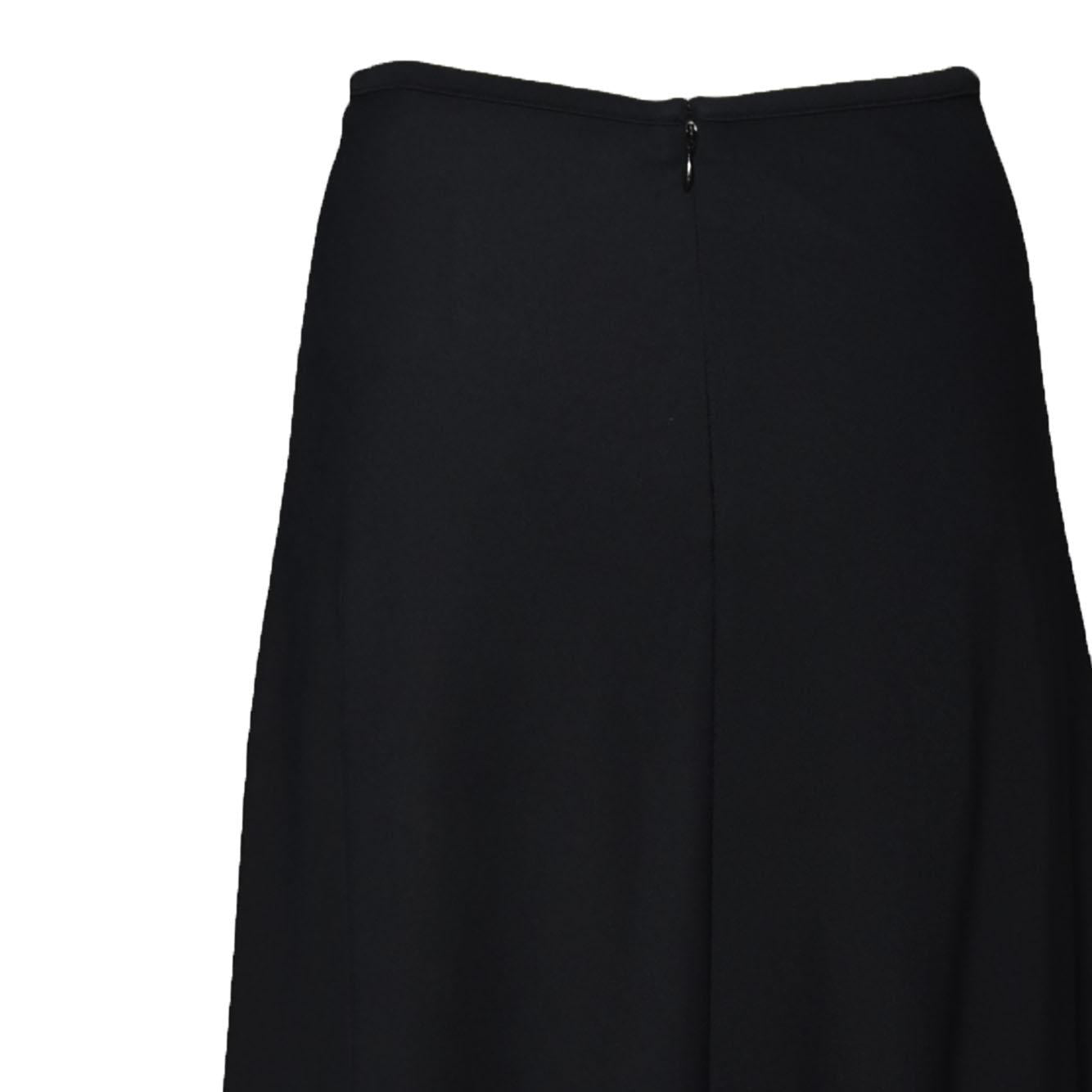 Gonna midi in crêpe di viscosa fluida nera Jil Sander 