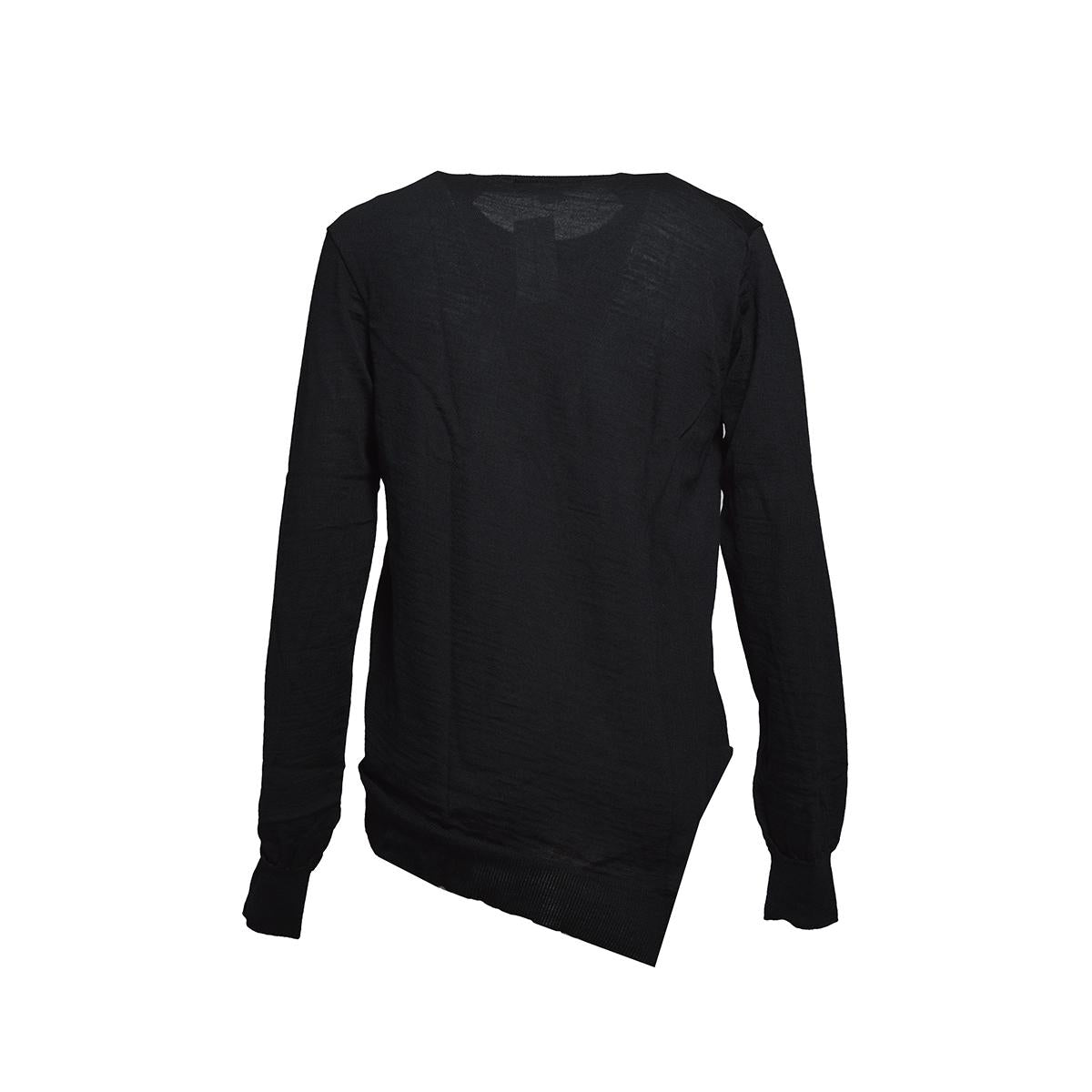 Pullover girocollo in lana nero con patch logo Comme des Garcons Shirt x Lacoste 