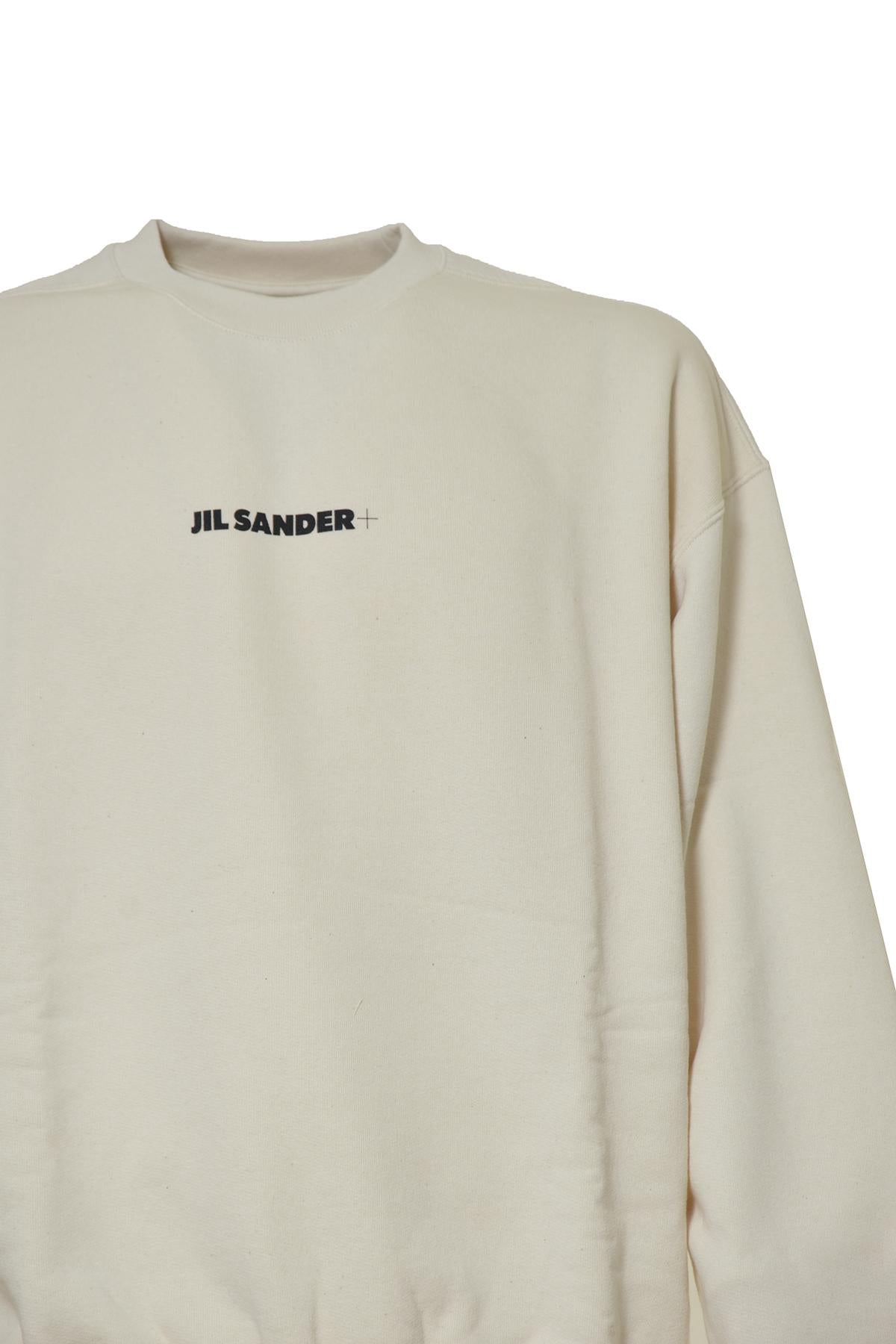 Felpa girocollo in cotone bianco naturale Jil Sander+ 