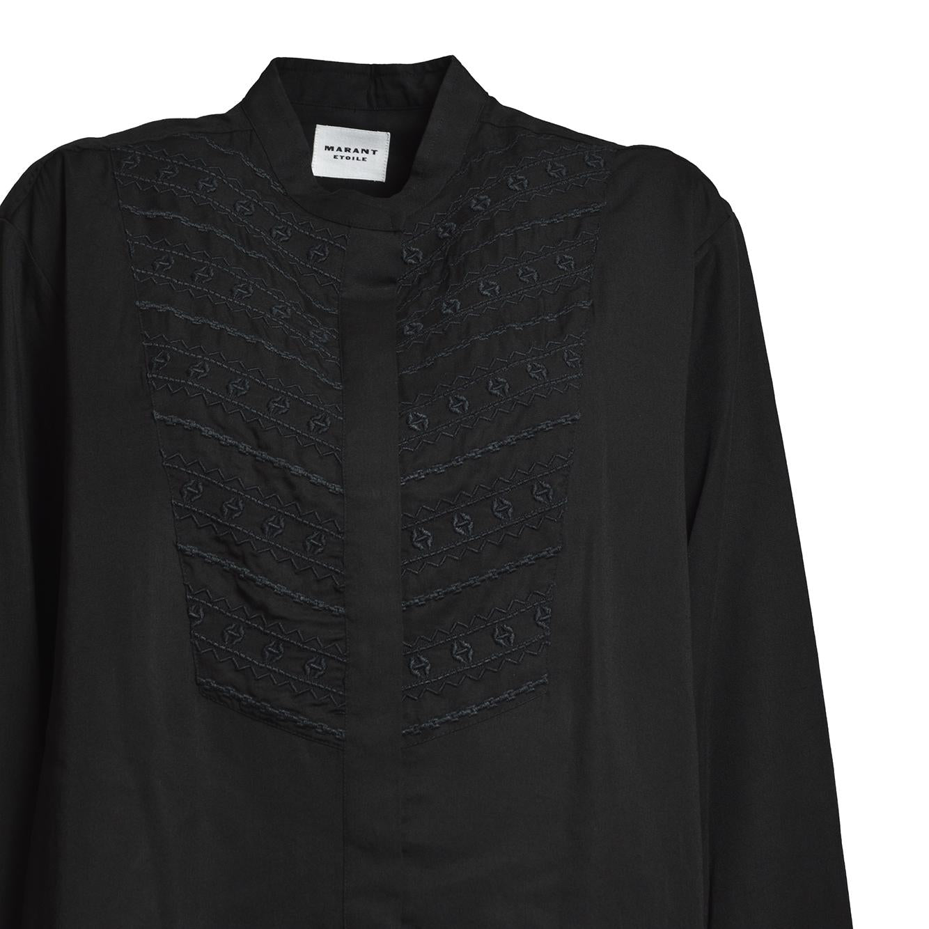 Blusa Britten in cotone nero con ricami Isabel Marant 