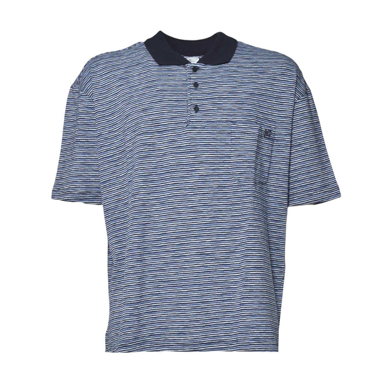 Polo in cotone jersey a righe blu Etro 