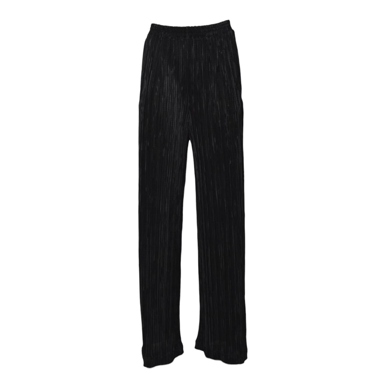 Pantalone a palazzo plissè nero Solotre 