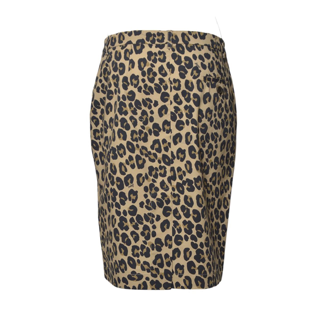 Gonna midi in cotone stampato animalier beige Aspesi 