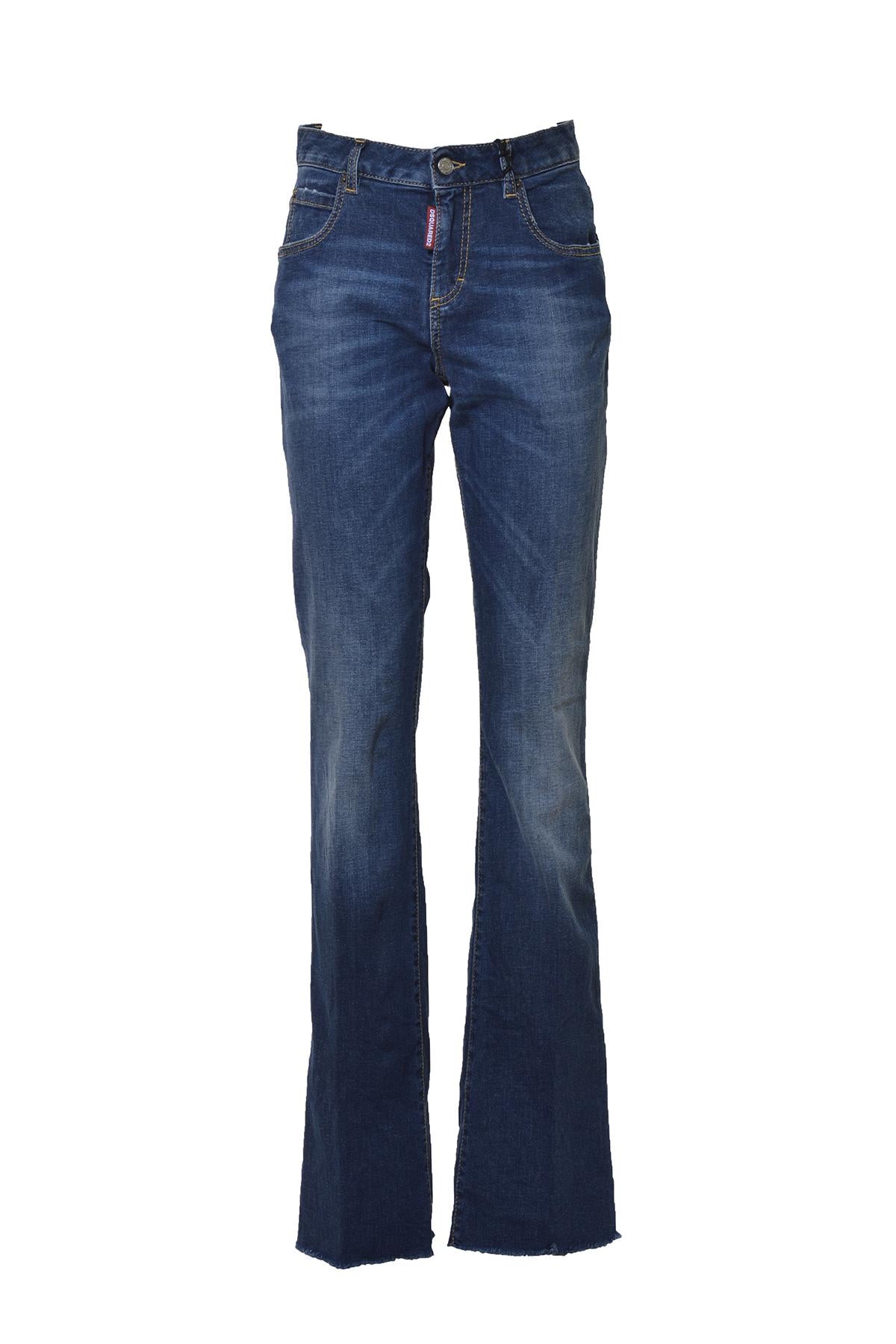 Jeans Medium Waist Flare in denim blu Dsquared2 