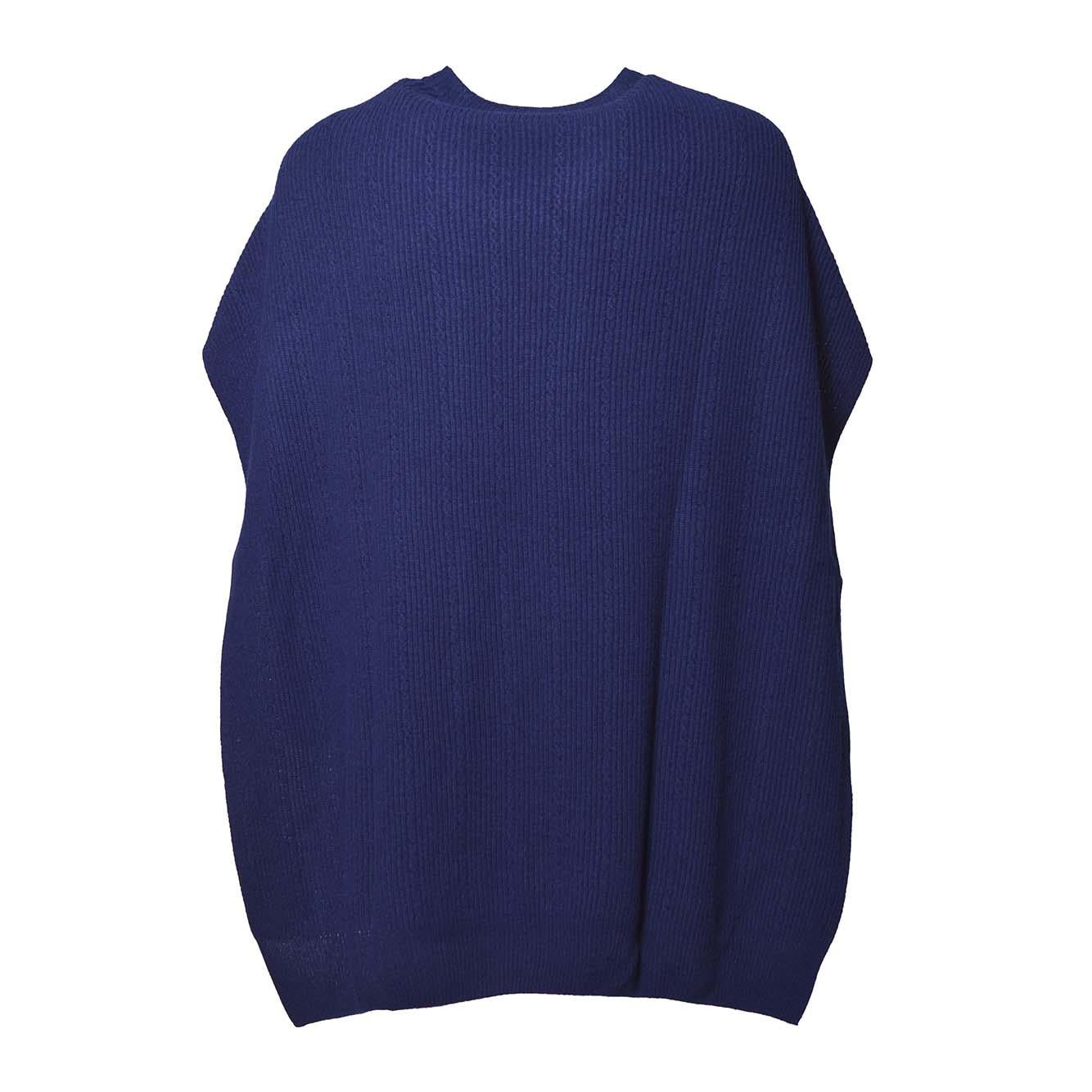 Top a mantella in lana e cashmere blu Etro 