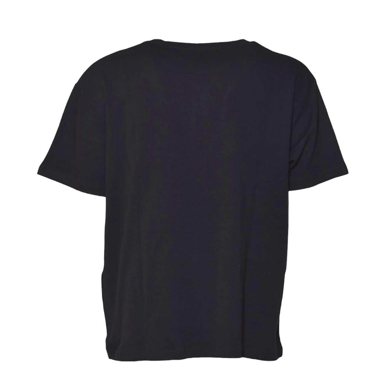T-shirt Loose in cotone nero patch logo GCDS 