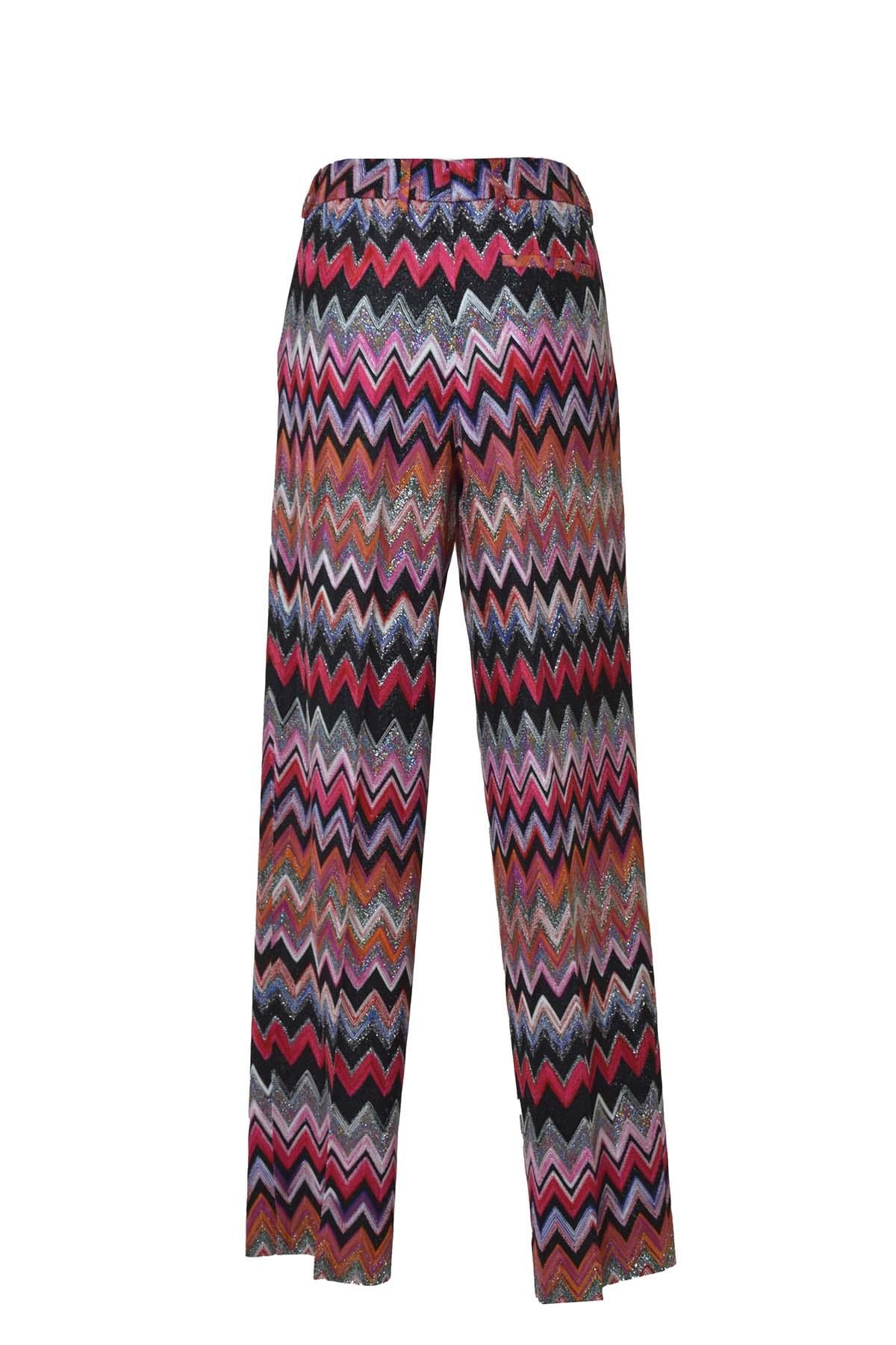 Pantalone in maglia lurex fantasia zig zag Missoni 