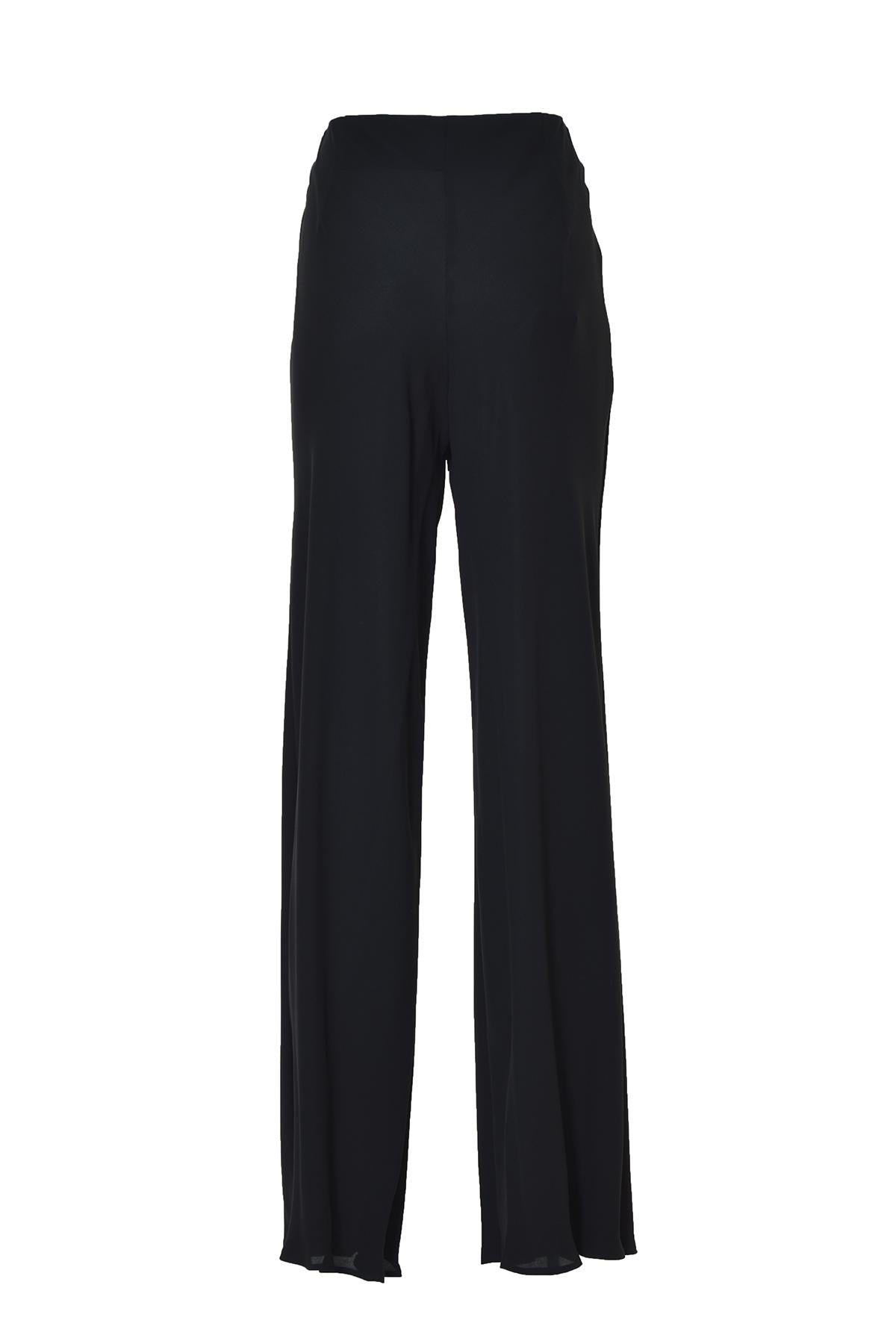 Pantalone flare in viscosa nera Alberta Ferretti 