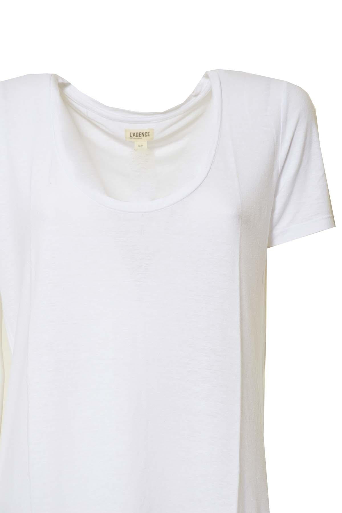 T-shirt Harvey bianca scollo rotondo L'Agence 