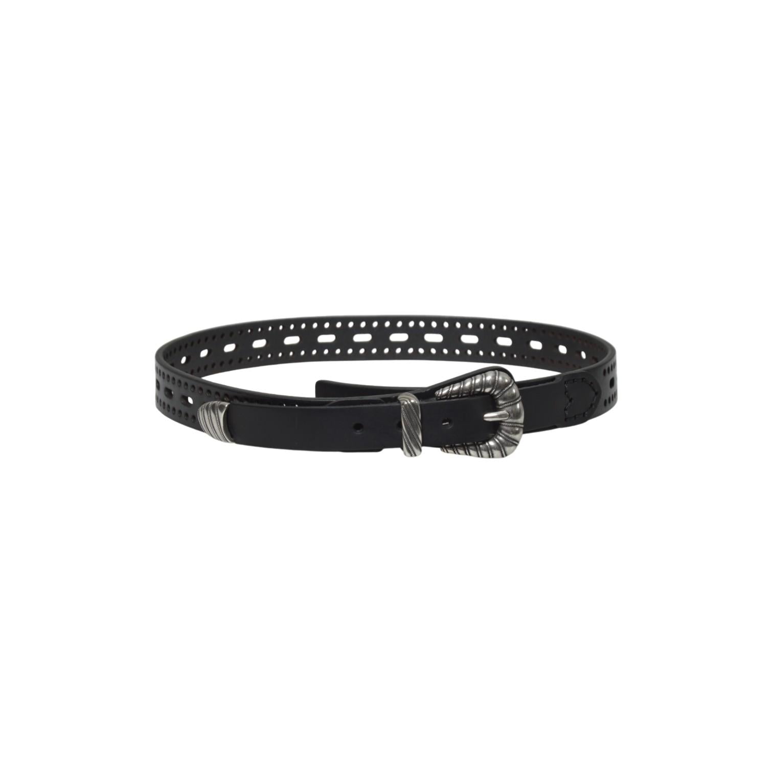 belt perforated leather 
