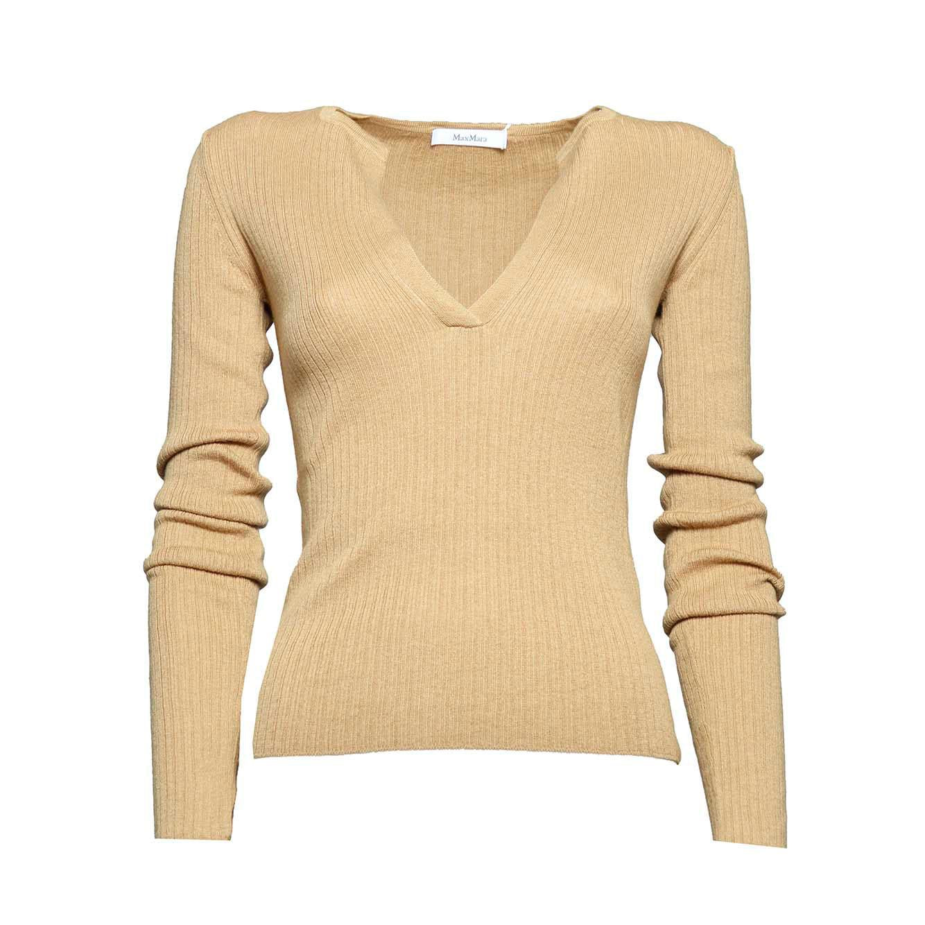 Pullover Urlo in maglia di seta cammello Max Mara 