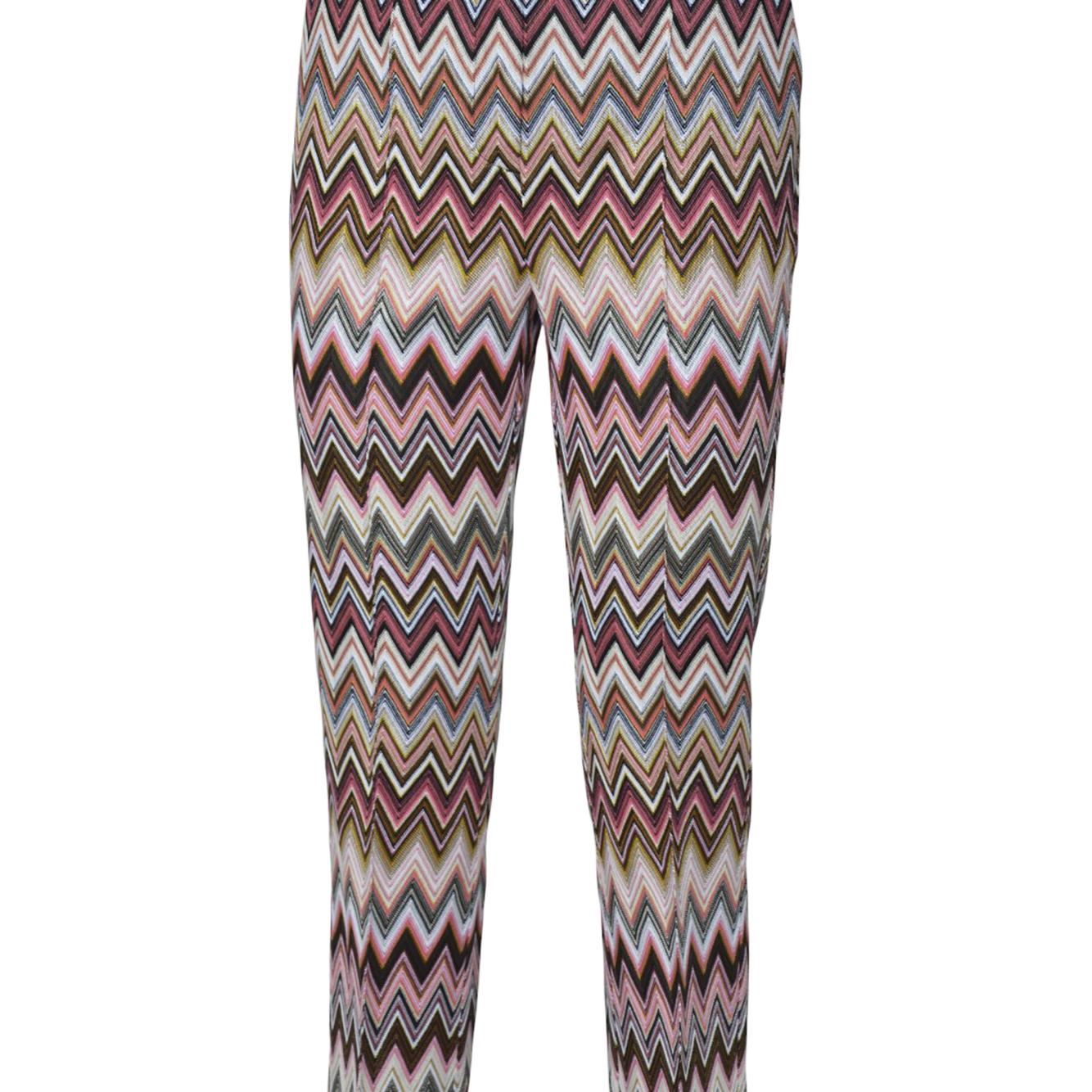Pantalone crop in cotone e viscosa motivo zig zag rosa Missoni 