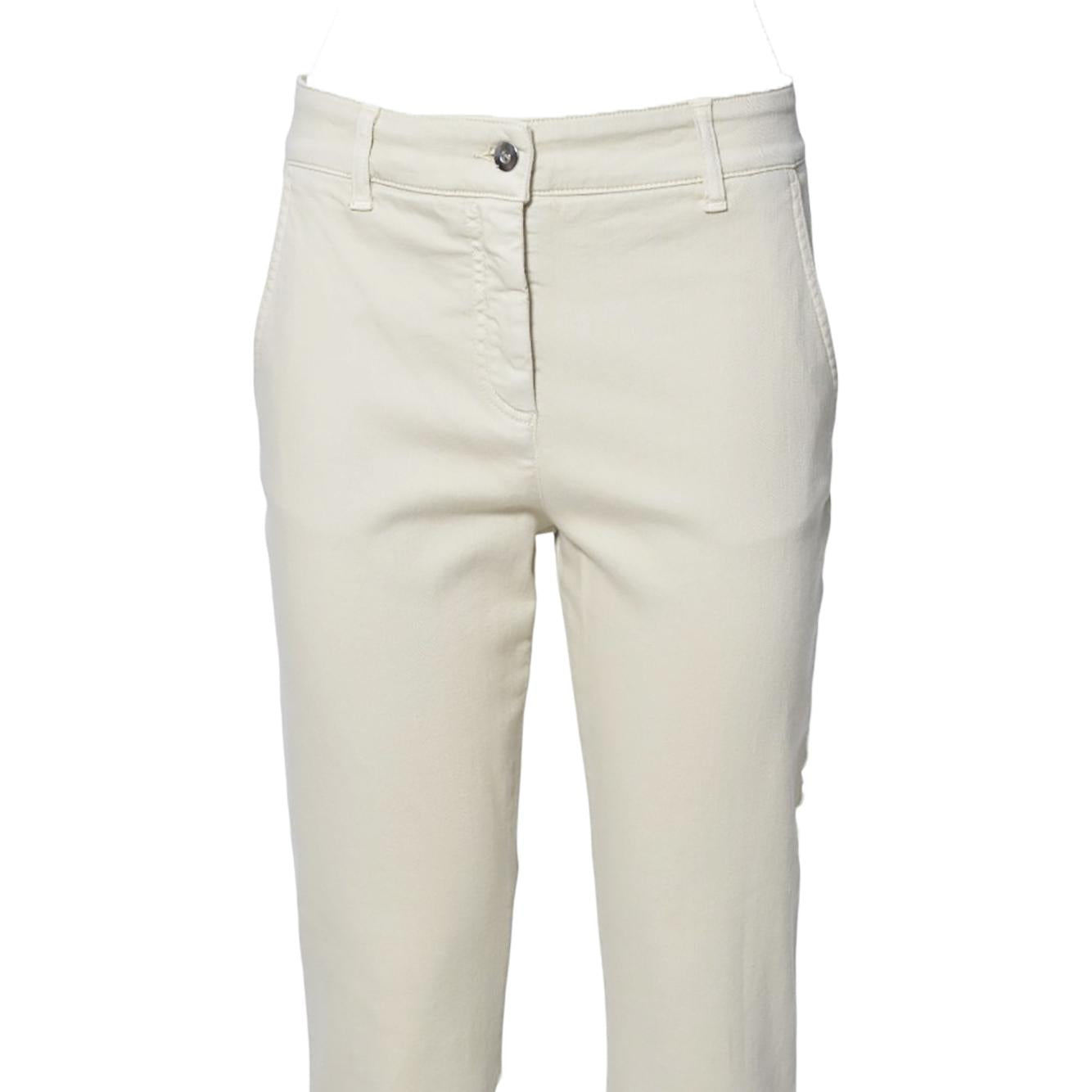 Pantalone Vida in denim di cotone beige Room52 