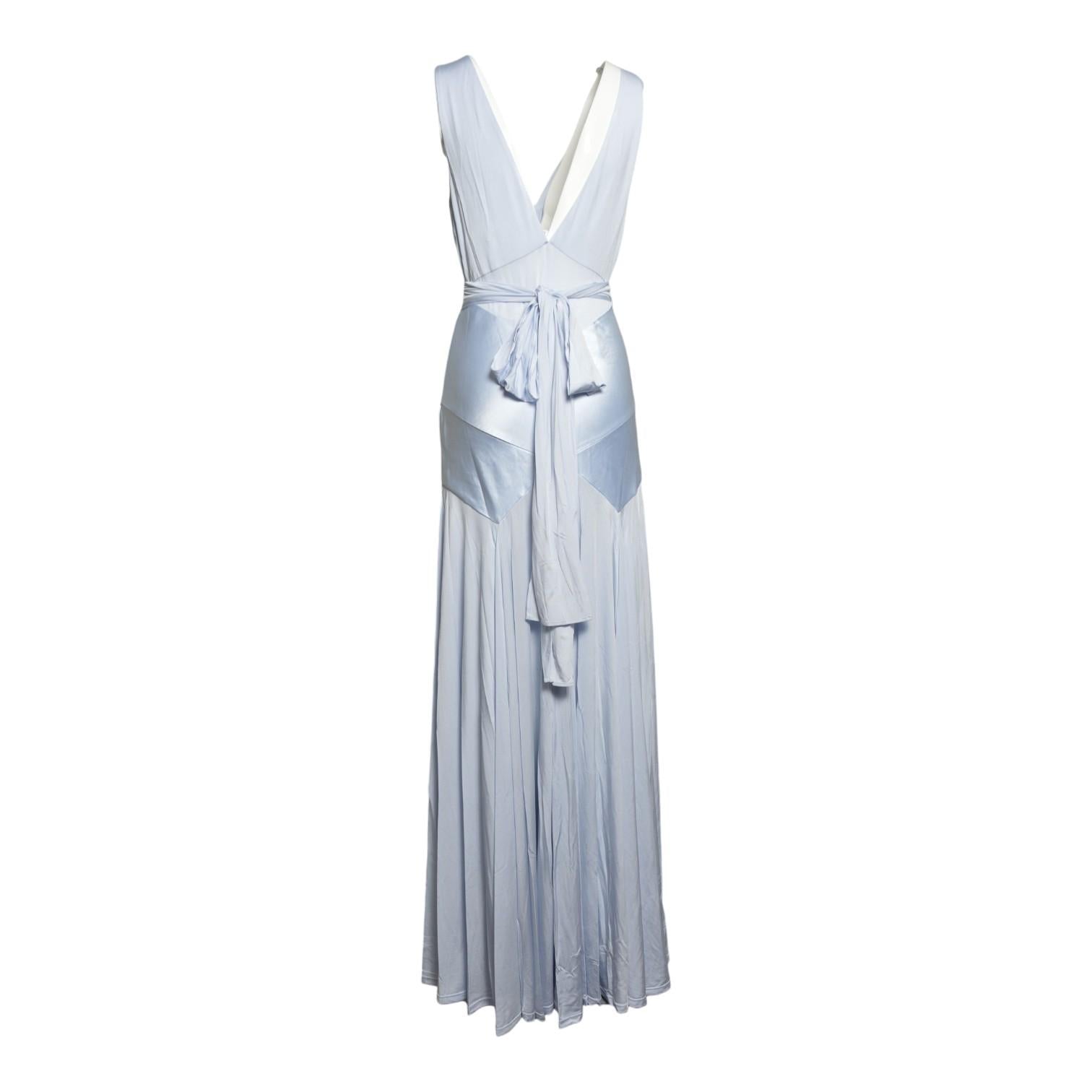 blue satin jersey maxi dress 