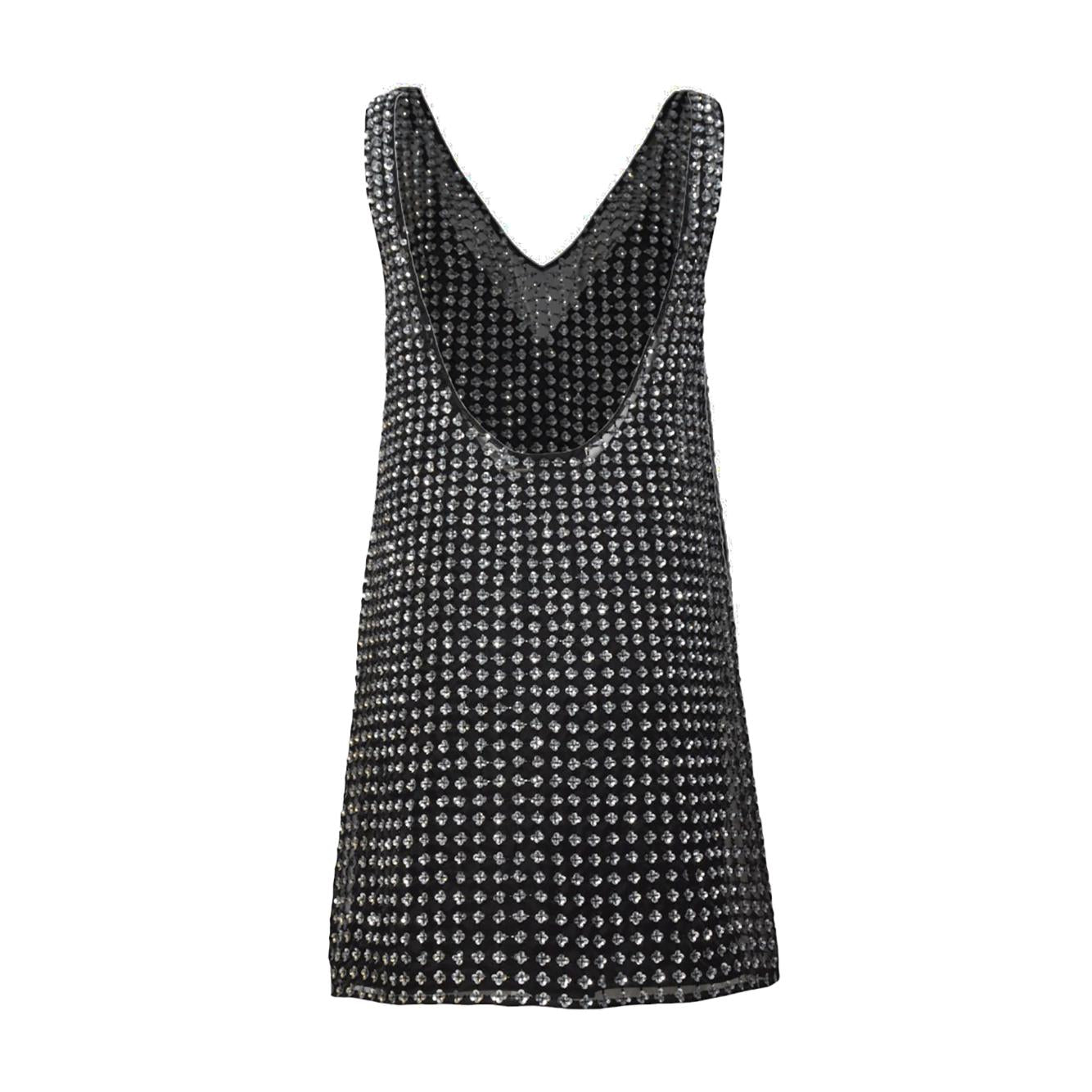 Abito Rita corto in organza e paillettes nero Max Mara Pianoforte 
