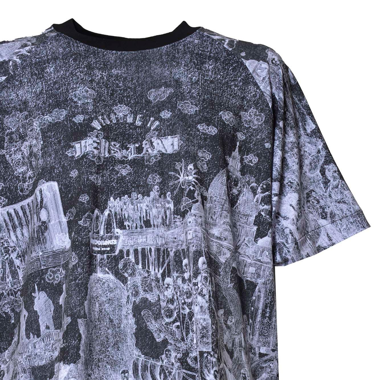 T-shirt AGW in nylon nero con stampa PDF 
