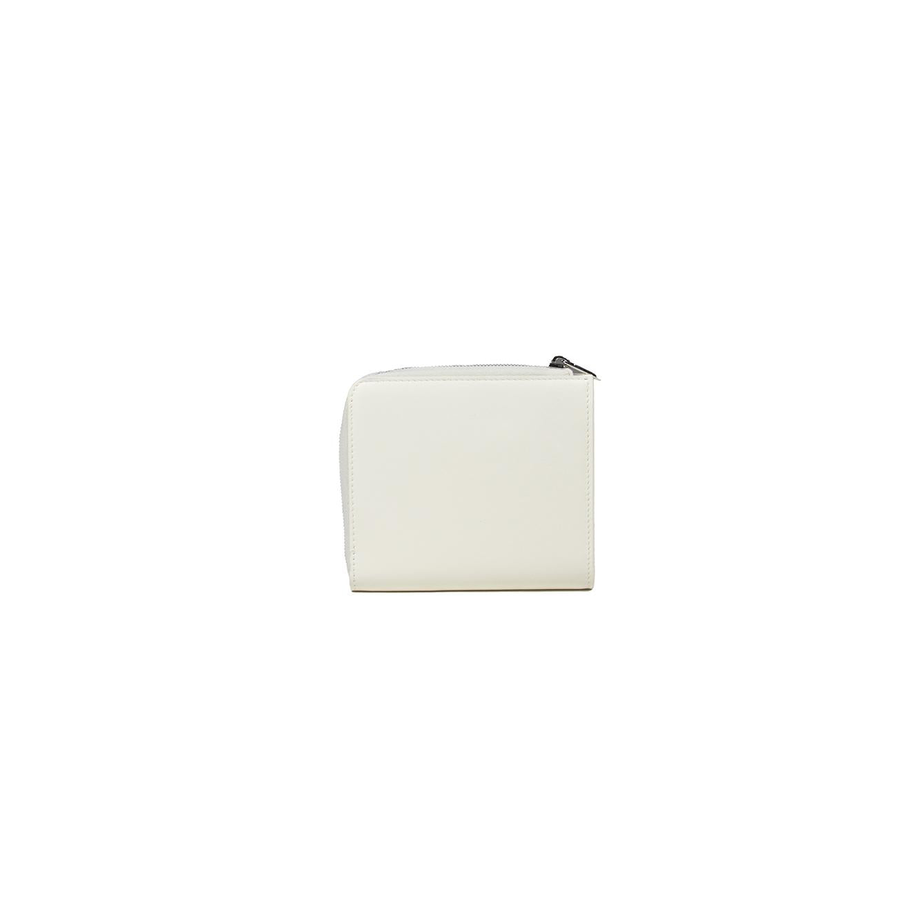Portafoglio piccolo in pelle bianca con zip Jil Sander 