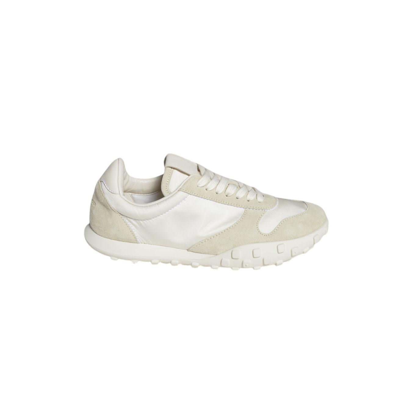Sneakers Moon in nylon e pelle scamosciata panna Jil Sander 