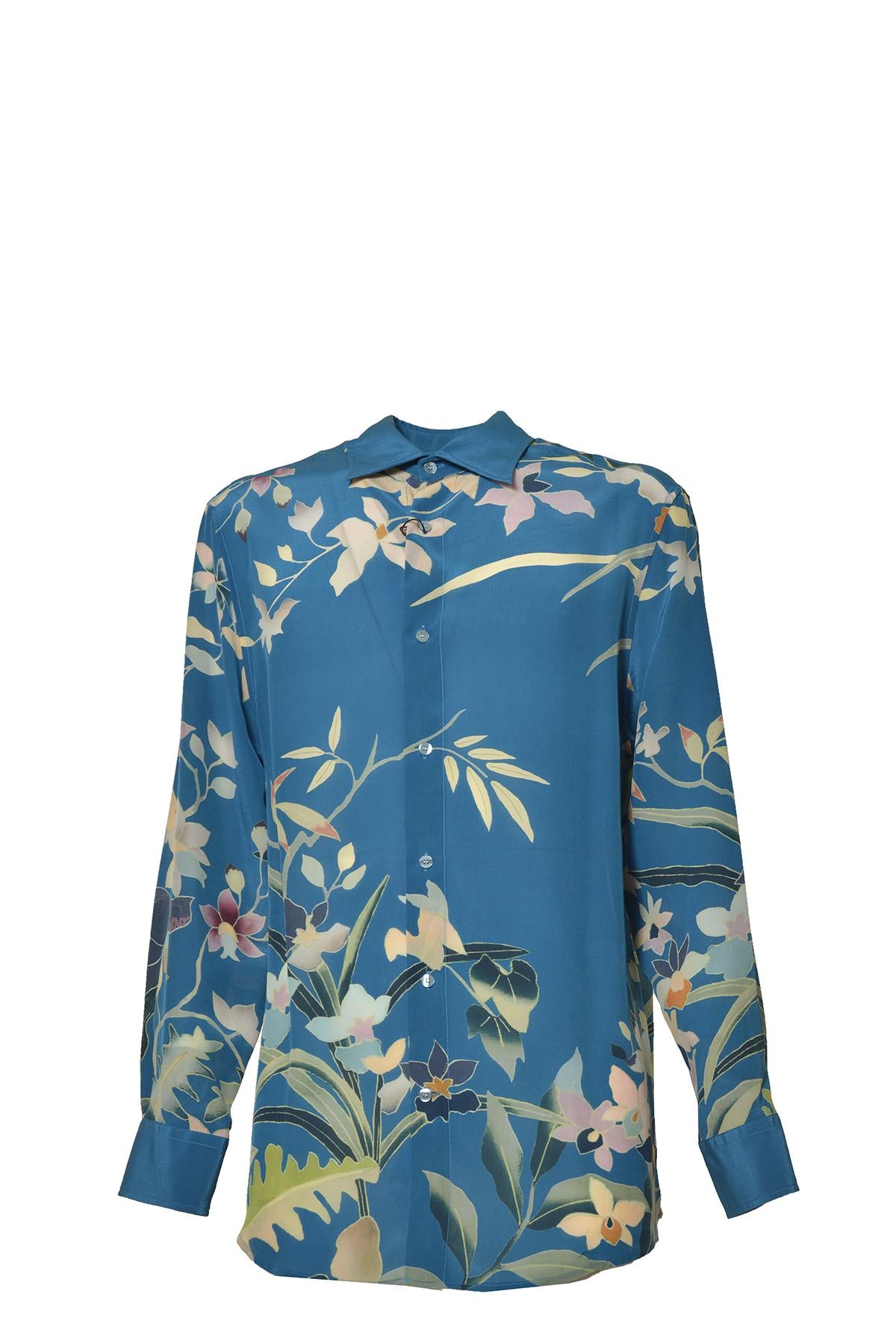 Camicia in seta pavone stampata Etro 