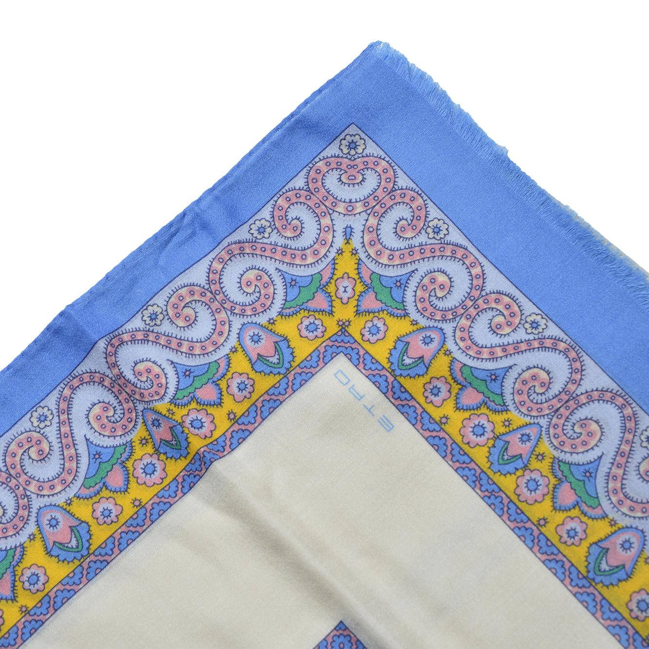 Sciarpa garzata in cashmere e seta stampa medaglioni Paisley Etro 