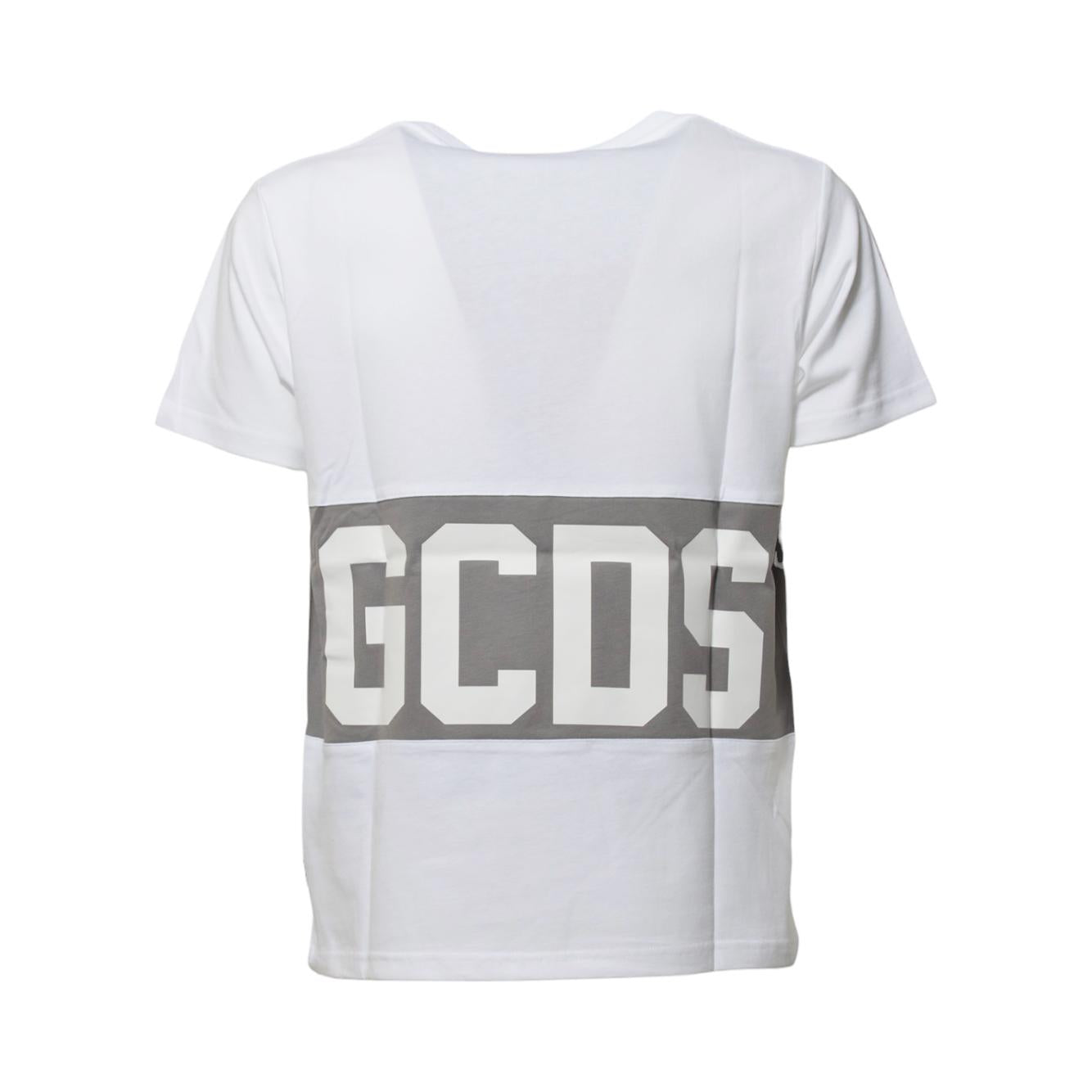 T-shirt Band Logo in cotone bianco GCDS 