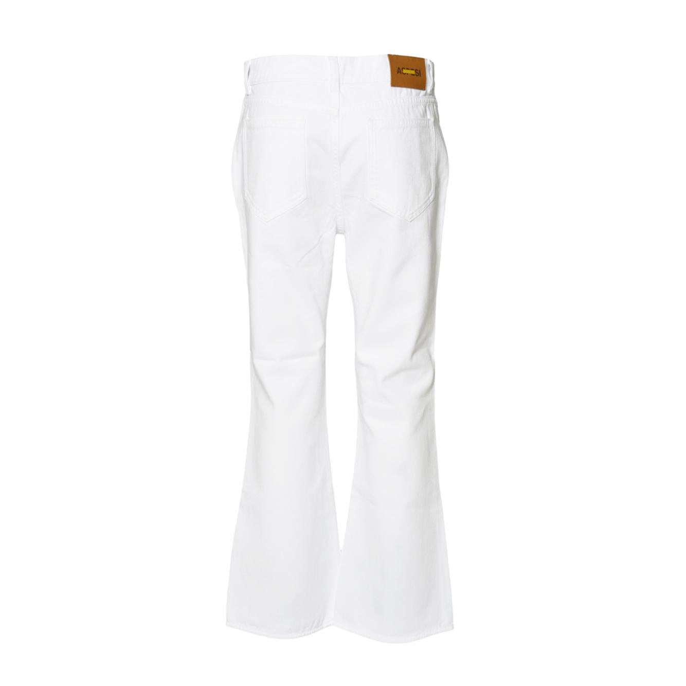 Pantalone dritto in cotone denim bianco Aspesi 