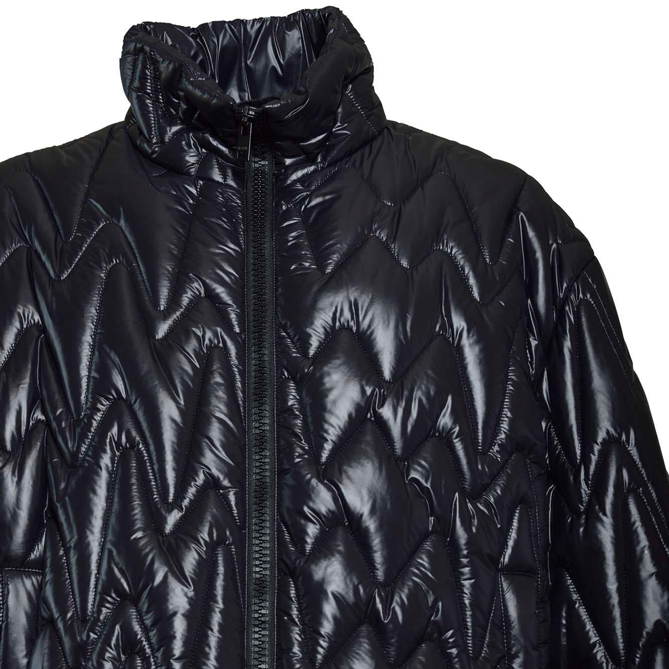 Giubbino trapuntato nero con motivo "TheMwave" MSGM 