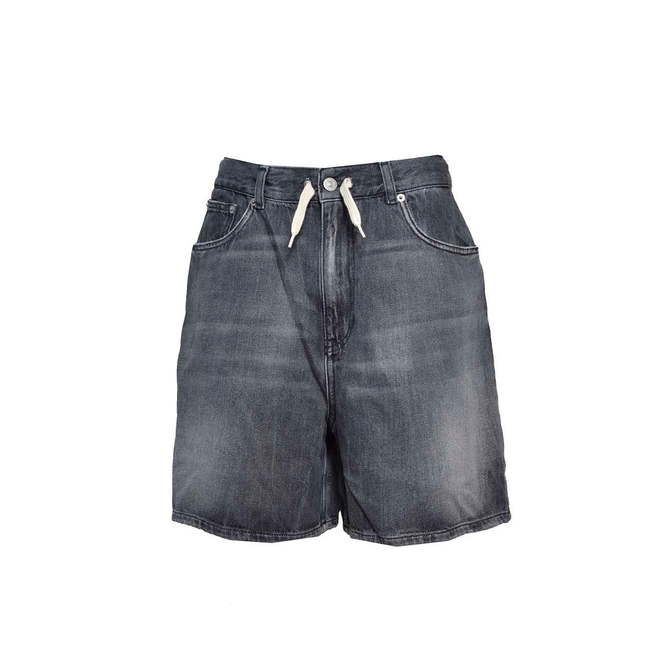 Bermuda in denim nero sfumato MM6 Maison Margiela 