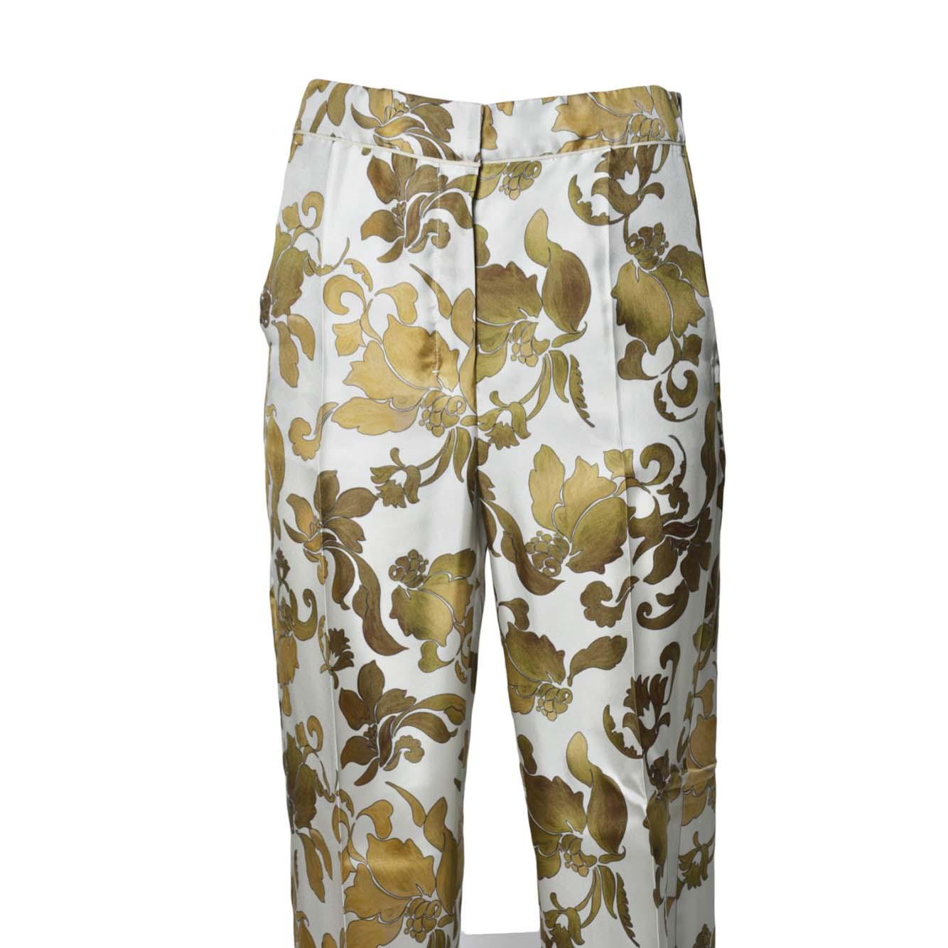 Pantalone Leda in seta stampata oro 'S Max Mara 