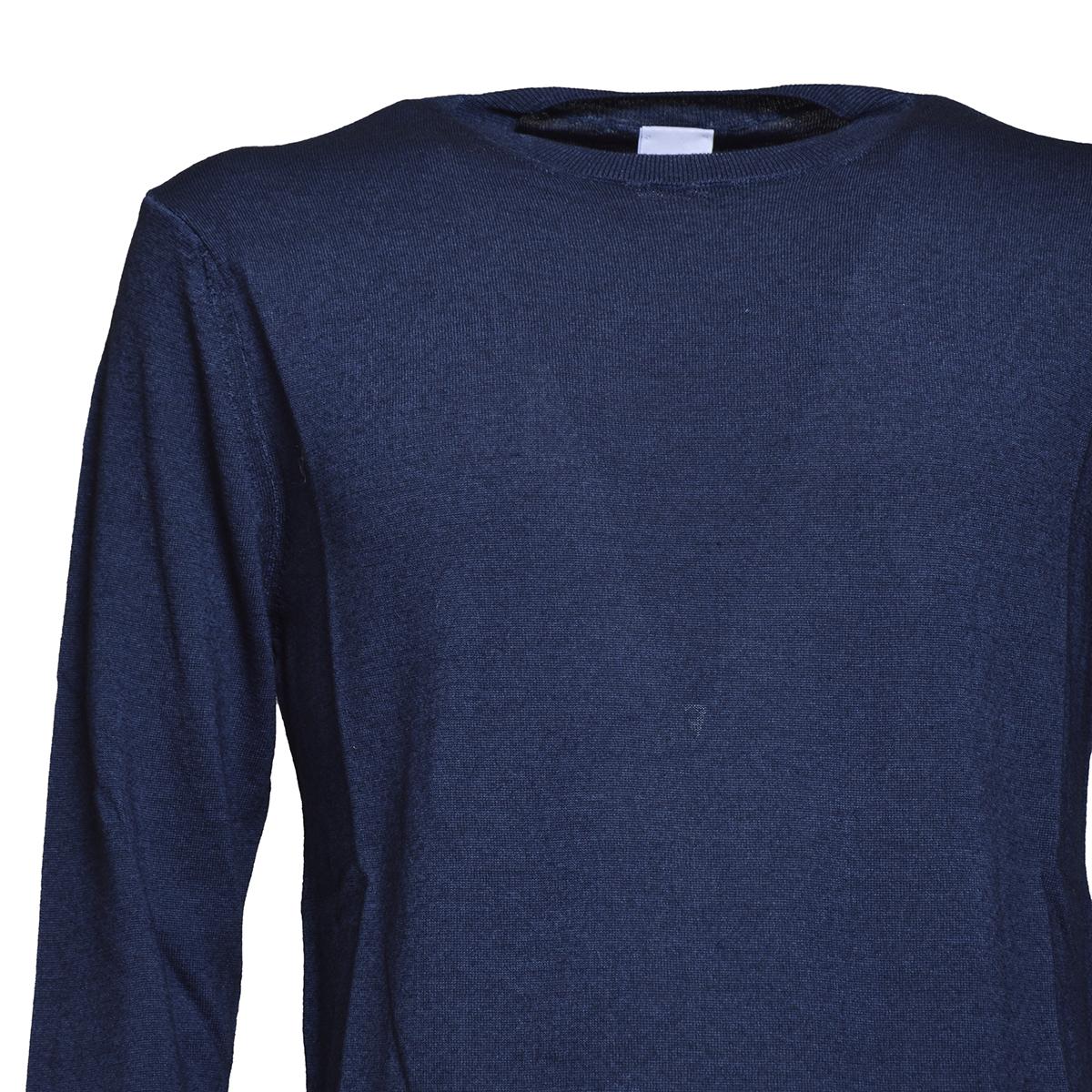 Pullover girocollo in lana blu Aspesi 