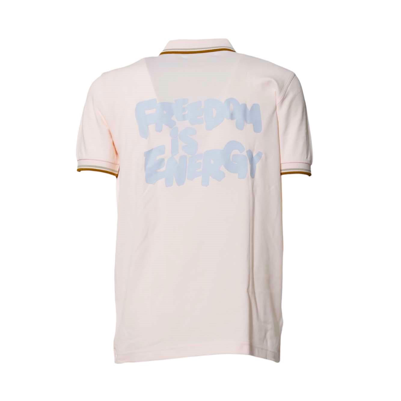 Polo in maglia di cotone pesca con righe Fred Perry x Comme des Garçons Shirt 