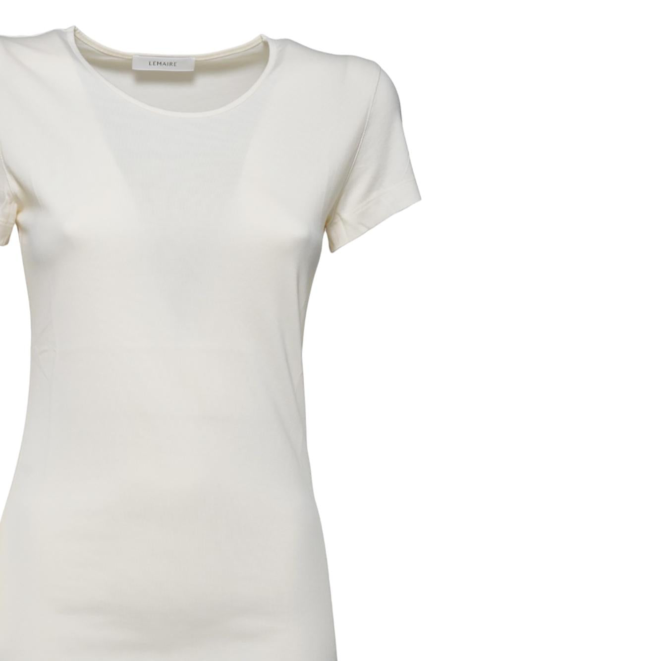 T-shirt lunga in cotone bianco Lemaire 