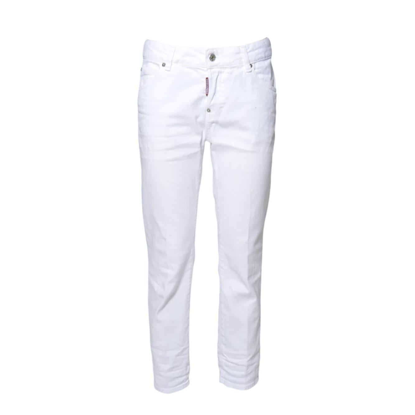 Jeans Cool Girl White Bull in denim bianco Dsquared2 