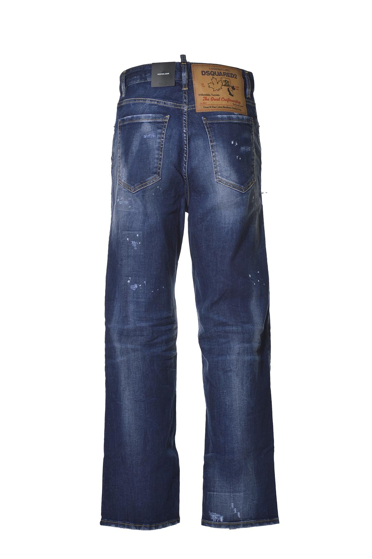 Jeans Boston wide in denim blu Dsquared2 