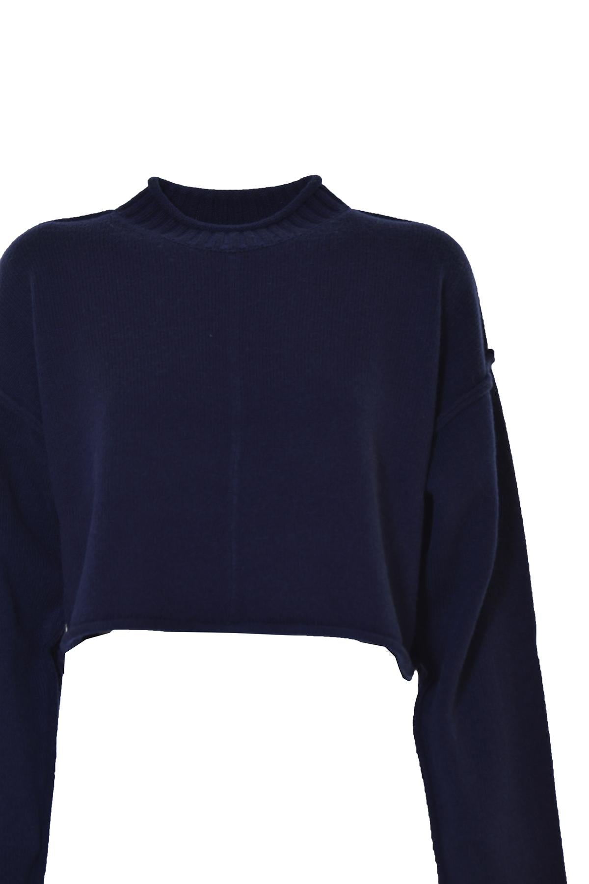 Pullover Maiorca crop in misto lana blu Sportmax 