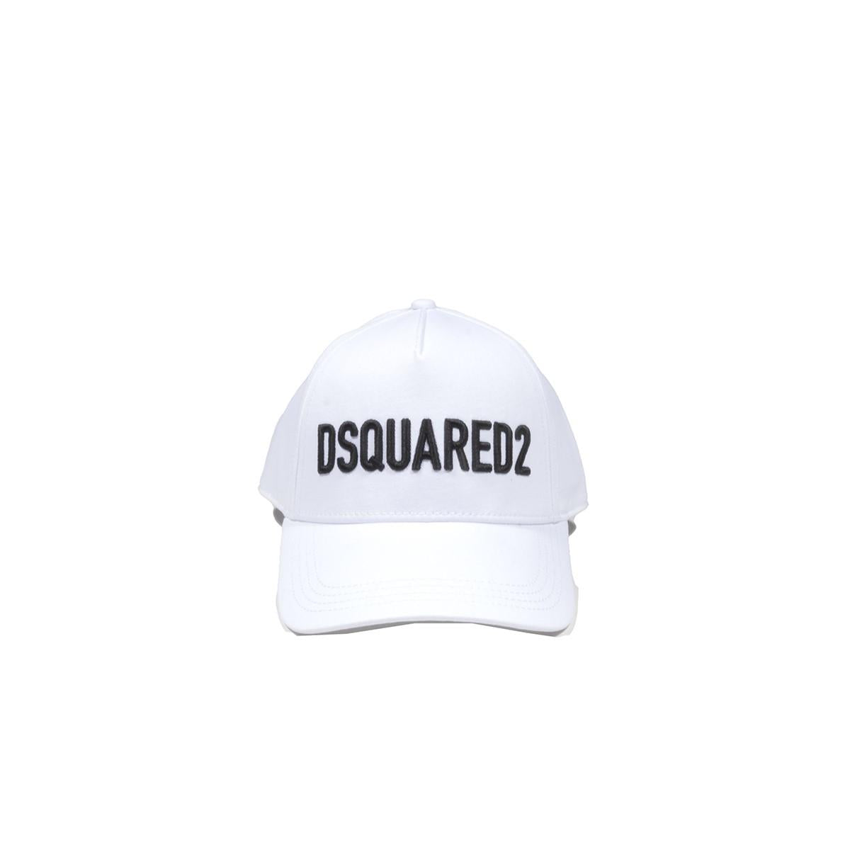 Cappello D2 in cotone bianco con ricamo logo Dsquared2 Junior 