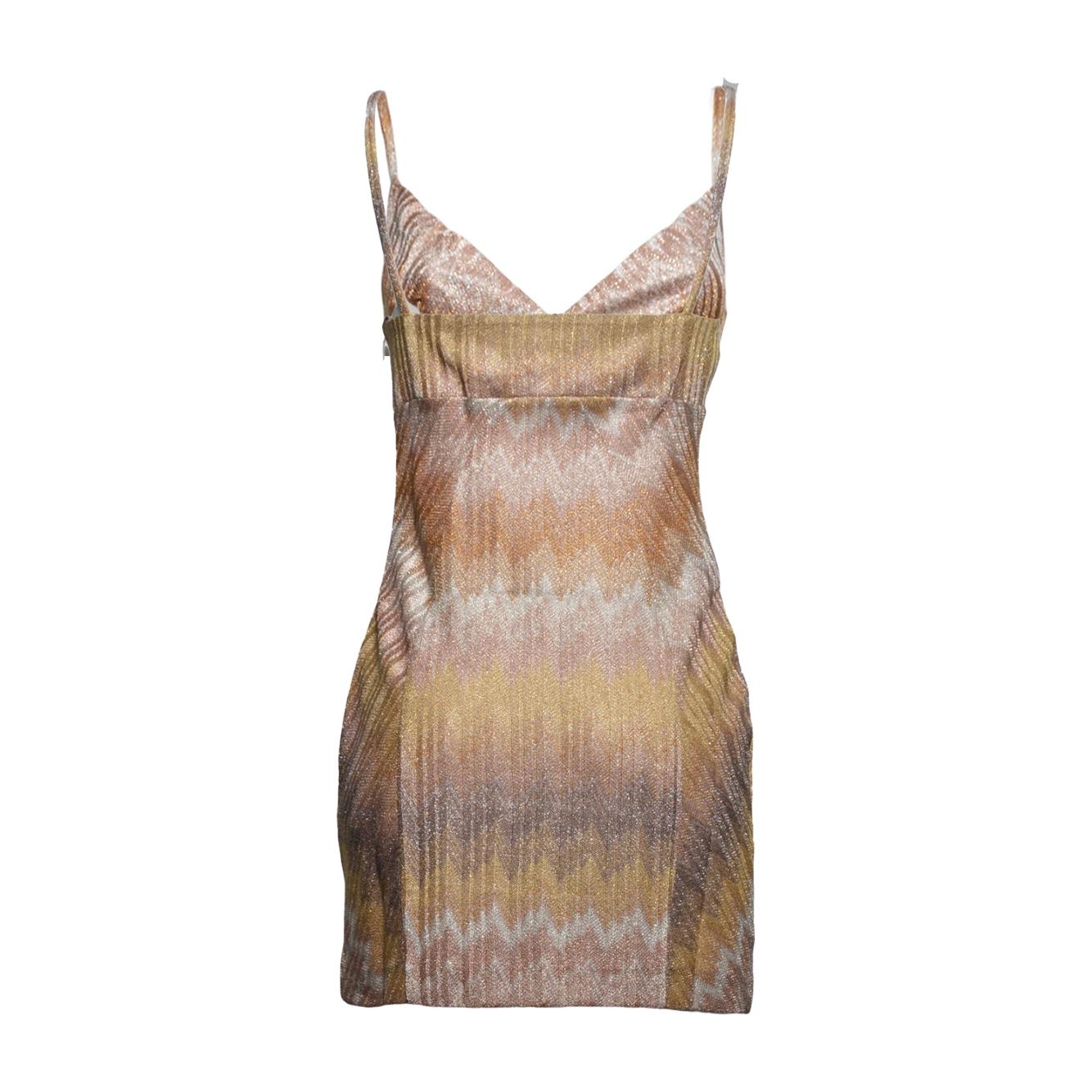 sleeveless short dress gold tones 