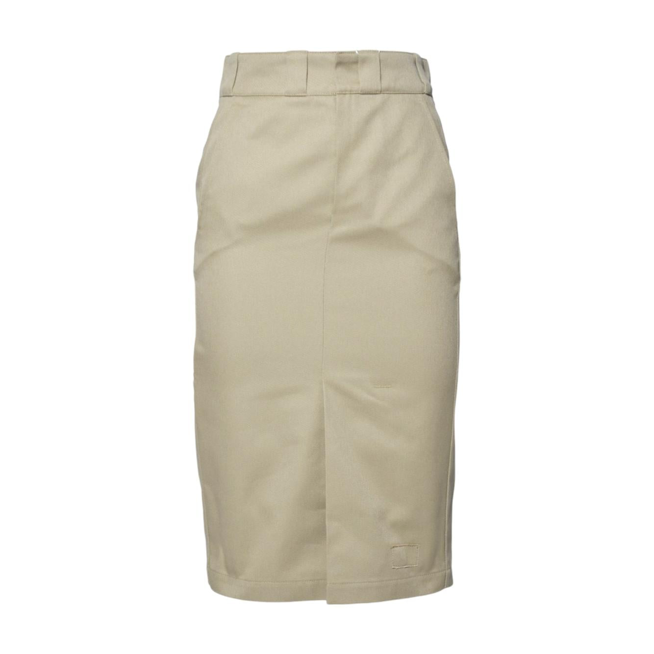Gonna midi in twill di cotone beige Maison Margiela 