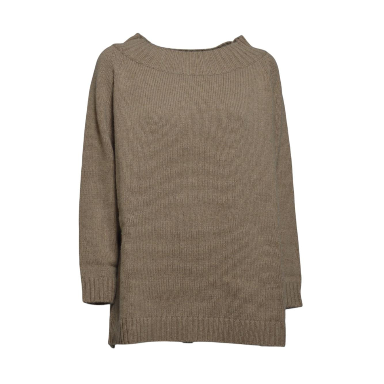 Pullover Radames off-shoulder in lana e cachemire cammello Max Mara 