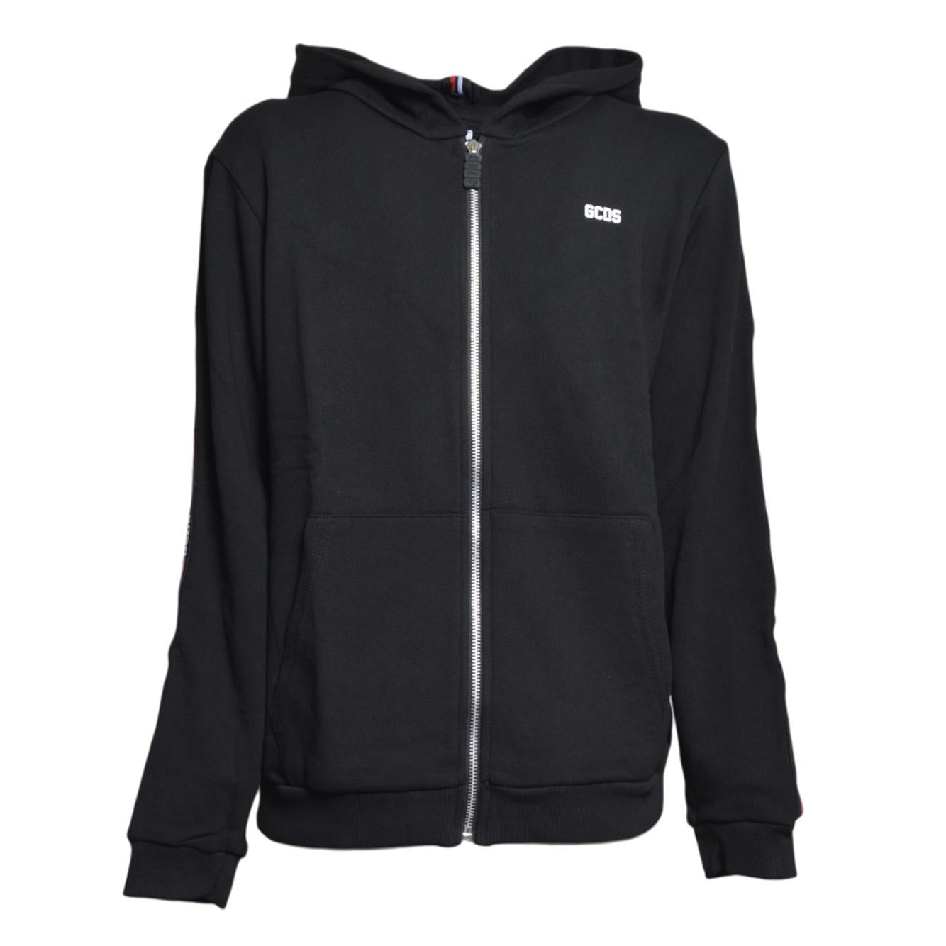 logo tape hoodie zip 